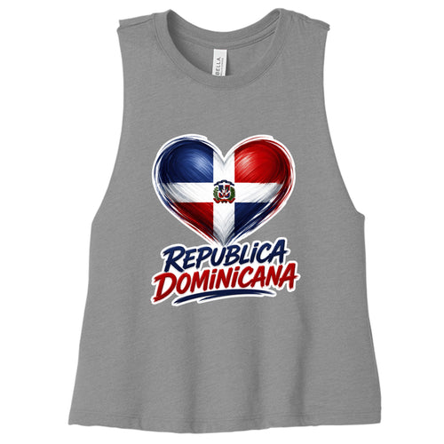 Women's "Corazón Dominicano" Racerback Crop Top