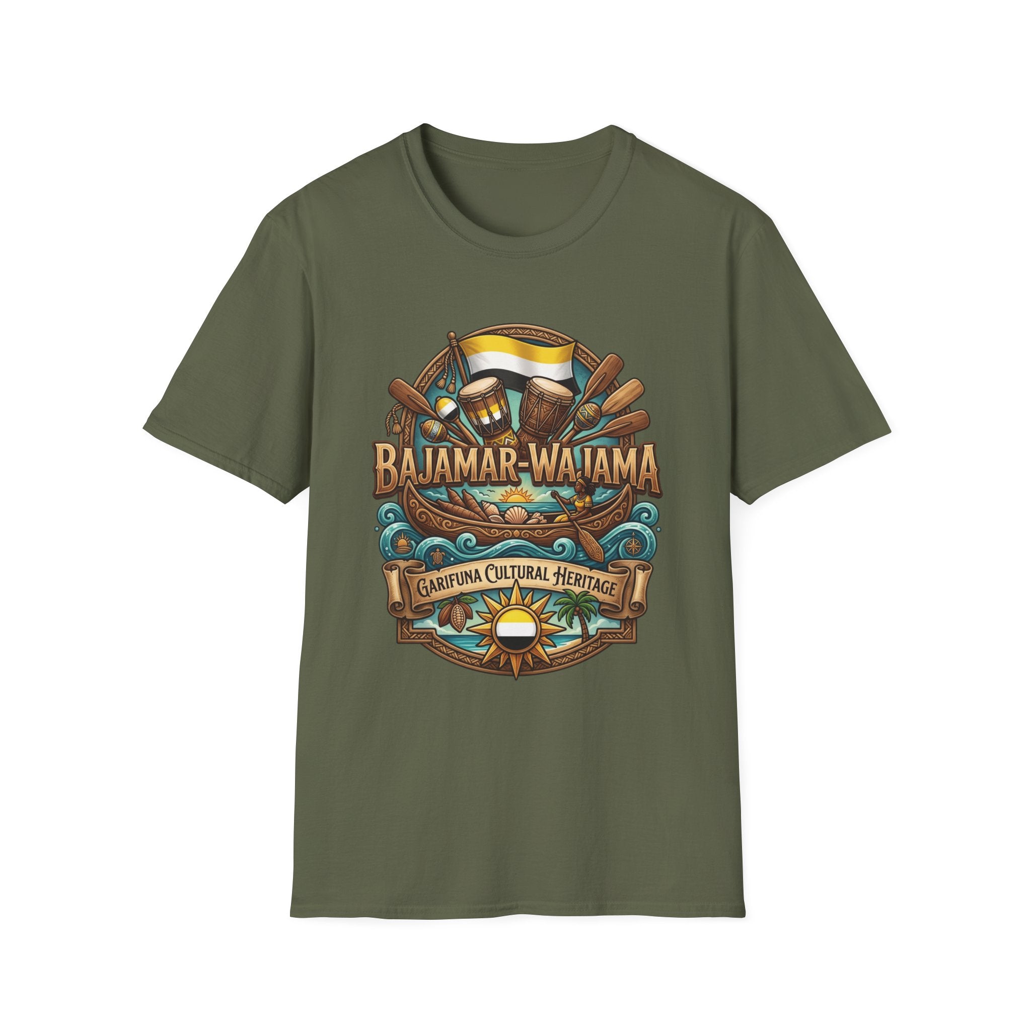 Bajamar-Wajama Cultural Festival T-Shirt – Tropical Drums & Surf Crest Tee