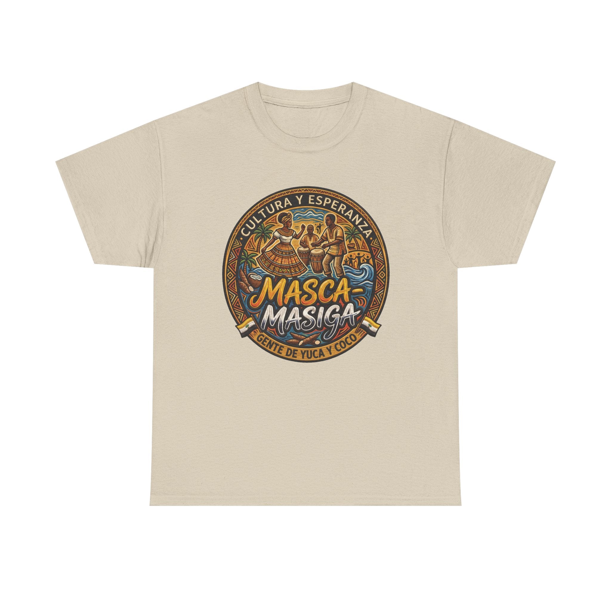Masca-Masiga Cultural Badge T‑Shirt — ‘Cultura y Esperanza’ Vintage Logo Tee