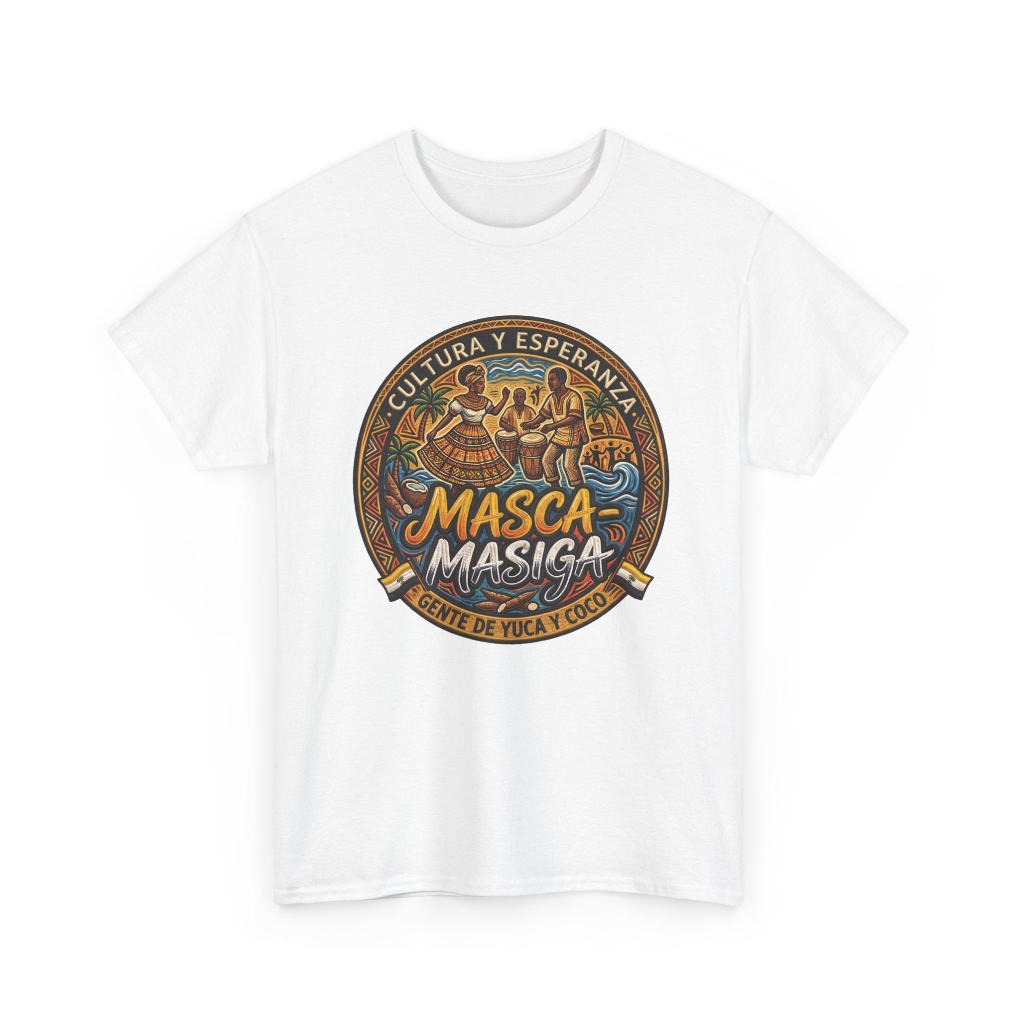 Masca-Masiga Cultural Badge T‑Shirt — ‘Cultura y Esperanza’ Vintage Logo Tee