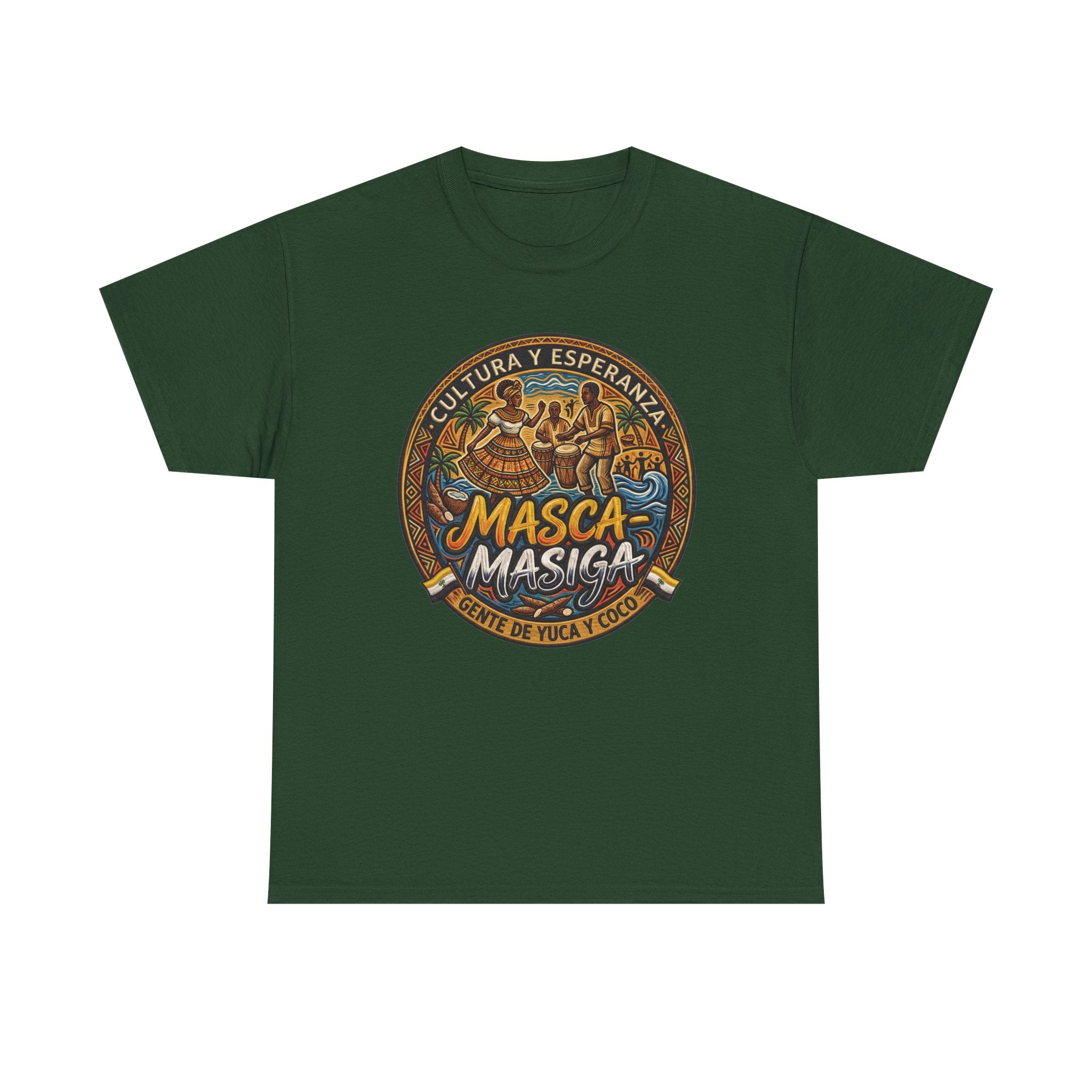 Masca-Masiga Cultural Badge T‑Shirt — ‘Cultura y Esperanza’ Vintage Logo Tee