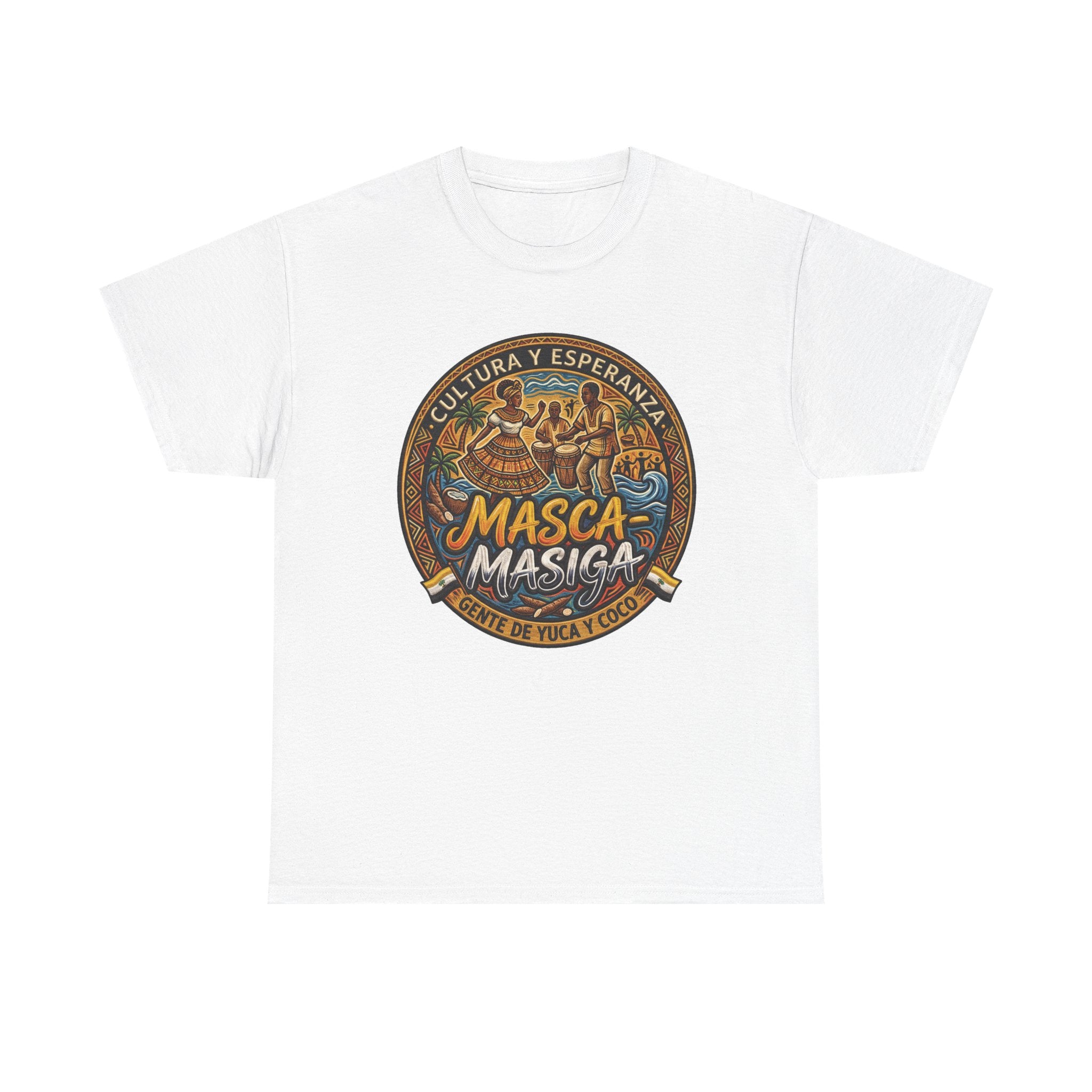 Masca-Masiga Cultural Badge T‑Shirt — ‘Cultura y Esperanza’ Vintage Logo Tee