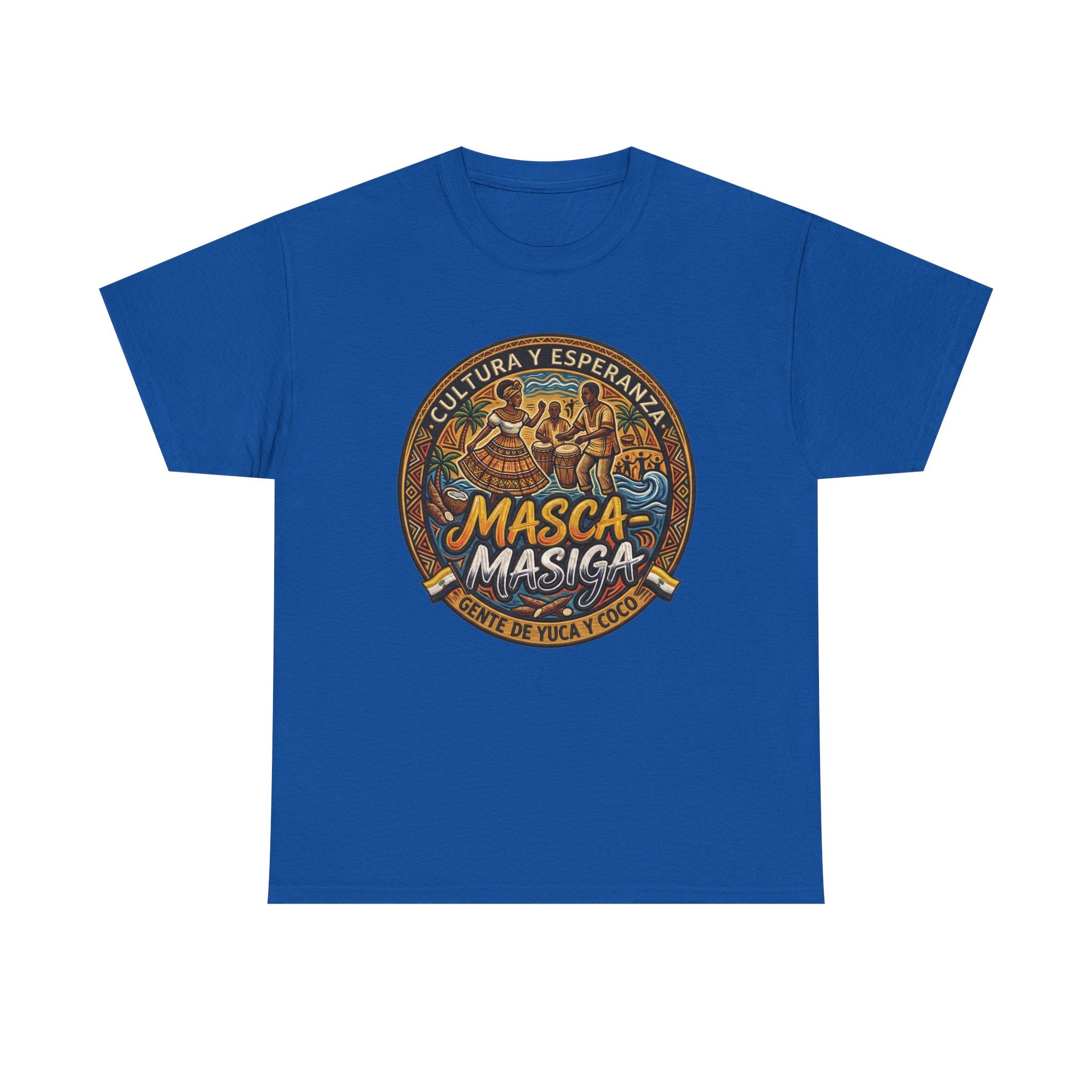 Masca-Masiga Cultural Badge T‑Shirt — ‘Cultura y Esperanza’ Vintage Logo Tee