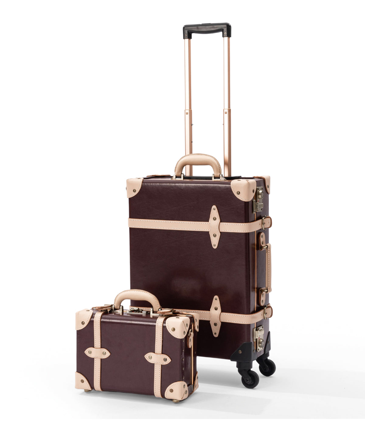 Aristocratic Leather Carry-on Set - Burgundy