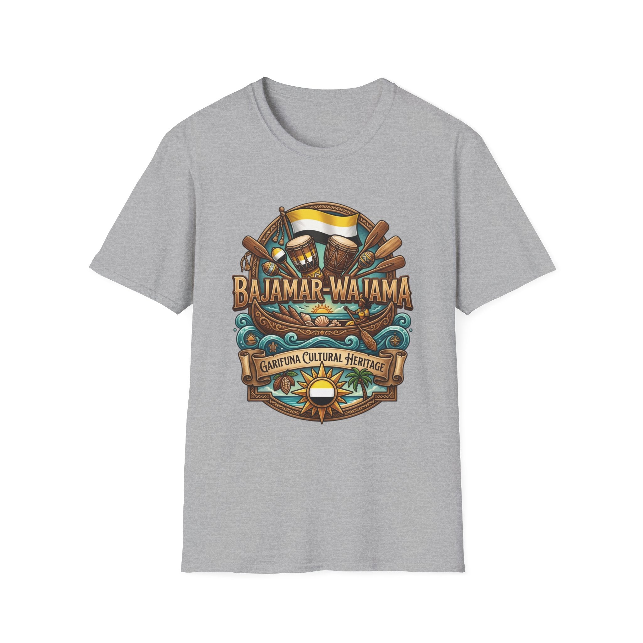 Bajamar-Wajama Cultural Festival T-Shirt – Tropical Drums & Surf Crest Tee