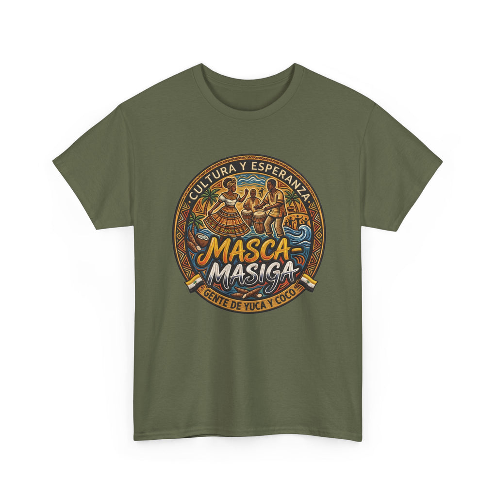 Masca-Masiga Cultural Badge T‑Shirt — ‘Cultura y Esperanza’ Vintage Logo Tee