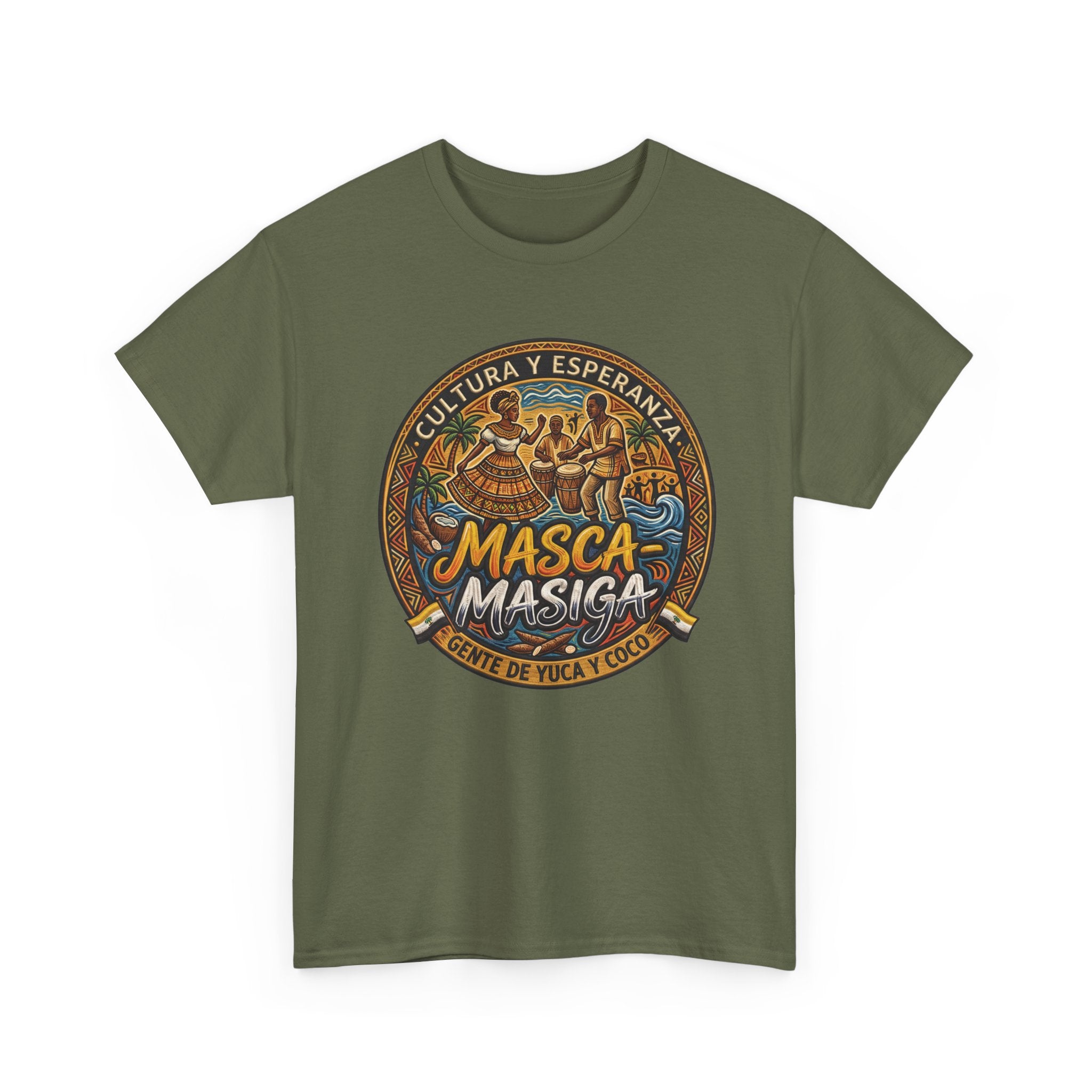 Masca-Masiga Cultural Badge T‑Shirt — ‘Cultura y Esperanza’ Vintage Logo Tee