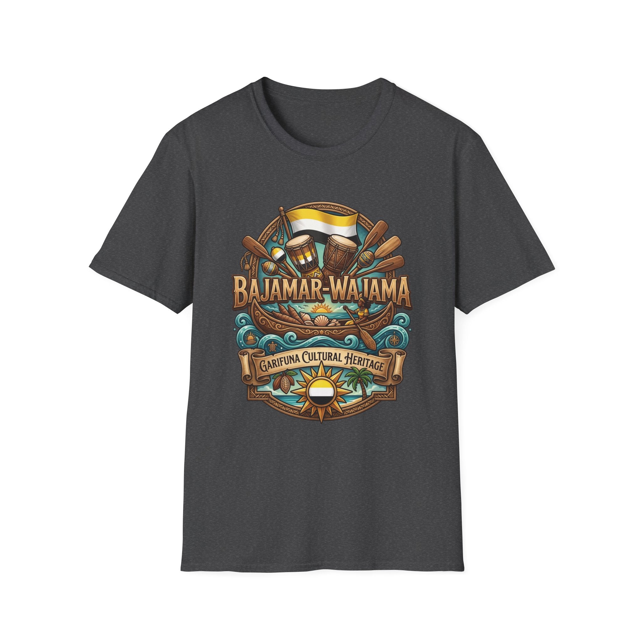 Bajamar-Wajama Cultural Festival T-Shirt – Tropical Drums & Surf Crest Tee
