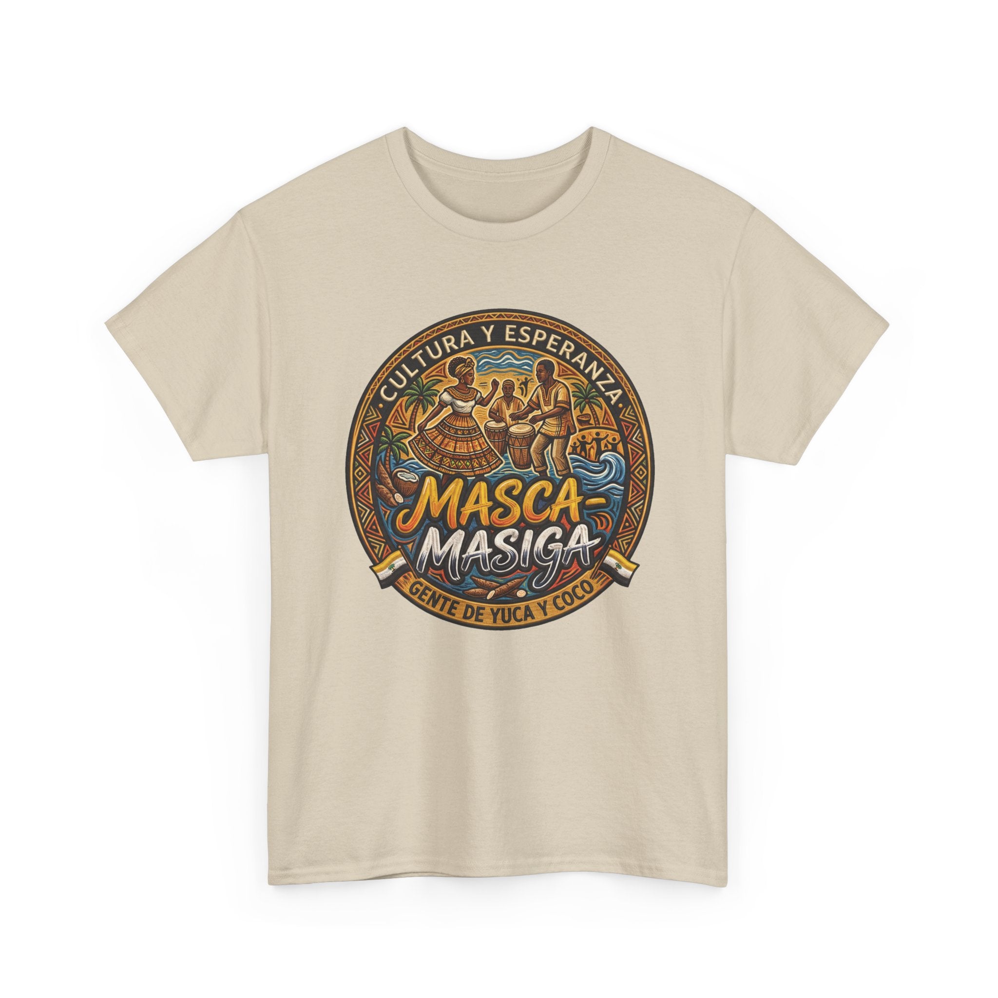Masca-Masiga Cultural Badge T‑Shirt — ‘Cultura y Esperanza’ Vintage Logo Tee
