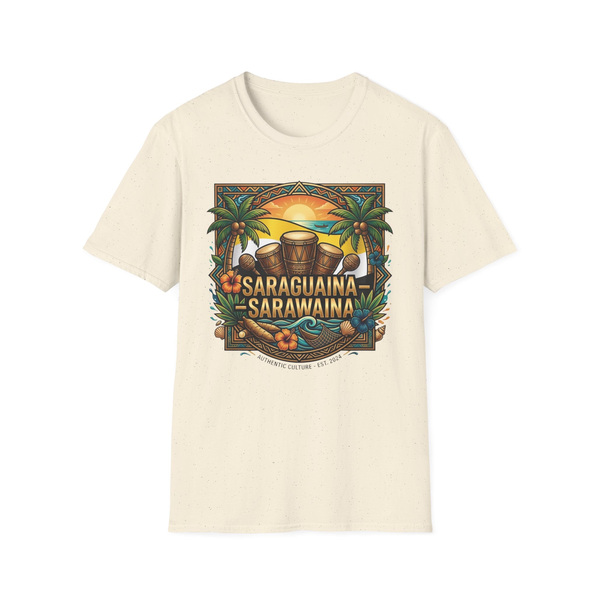 T-Shirt — Saraguaina Tropical Drum Sunset Tee