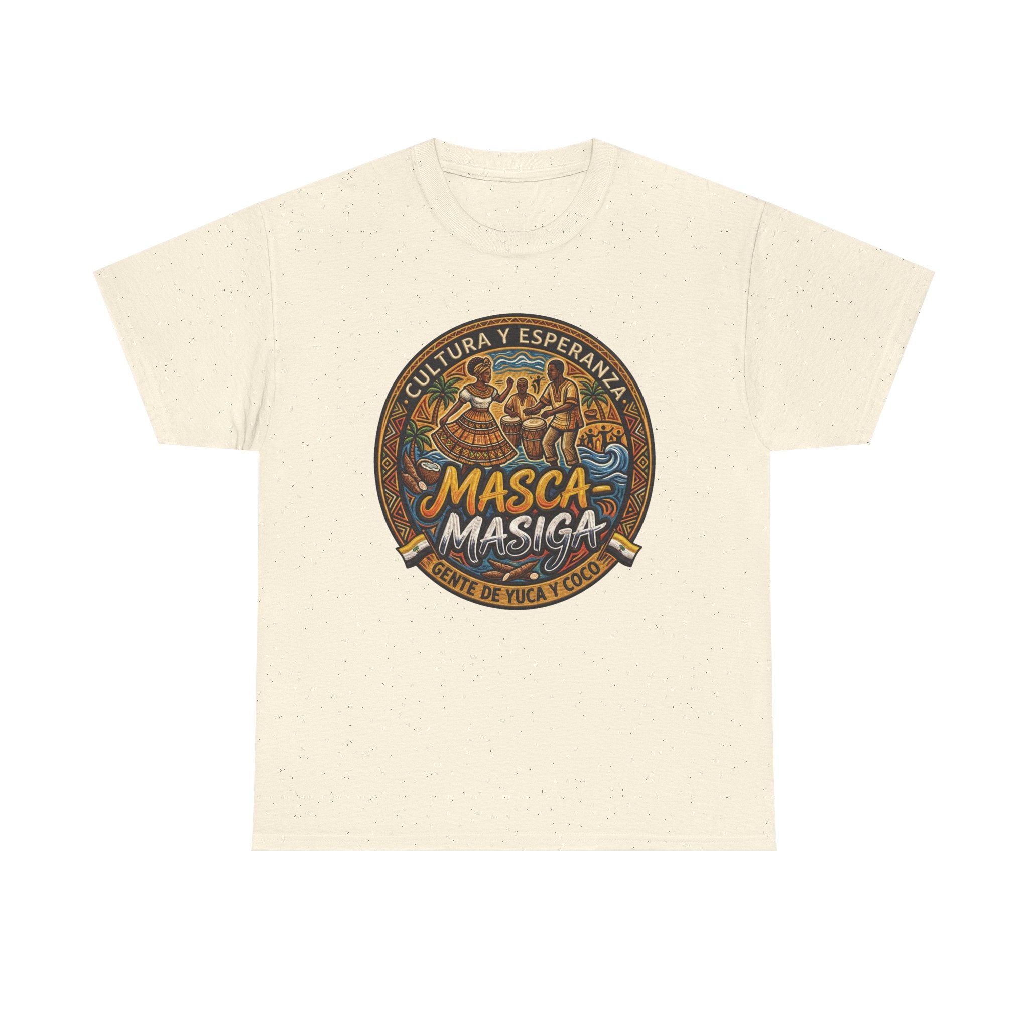 Masca-Masiga Cultural Badge T‑Shirt — ‘Cultura y Esperanza’ Vintage Logo Tee