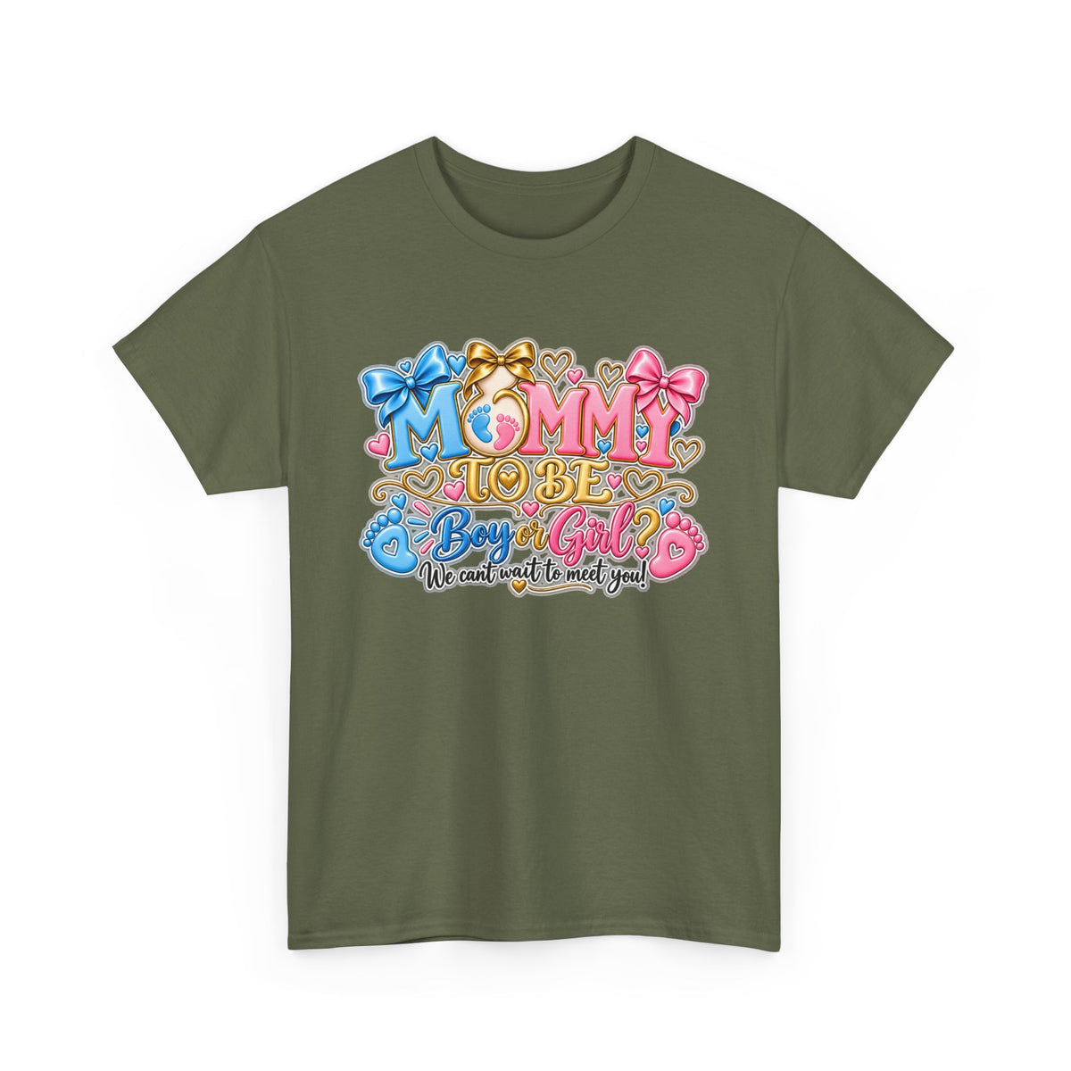 Mommy To Be Gender Reveal Tee — "Boy or Girl? We Can't Wait to Meet You" Pregnancy Shirt