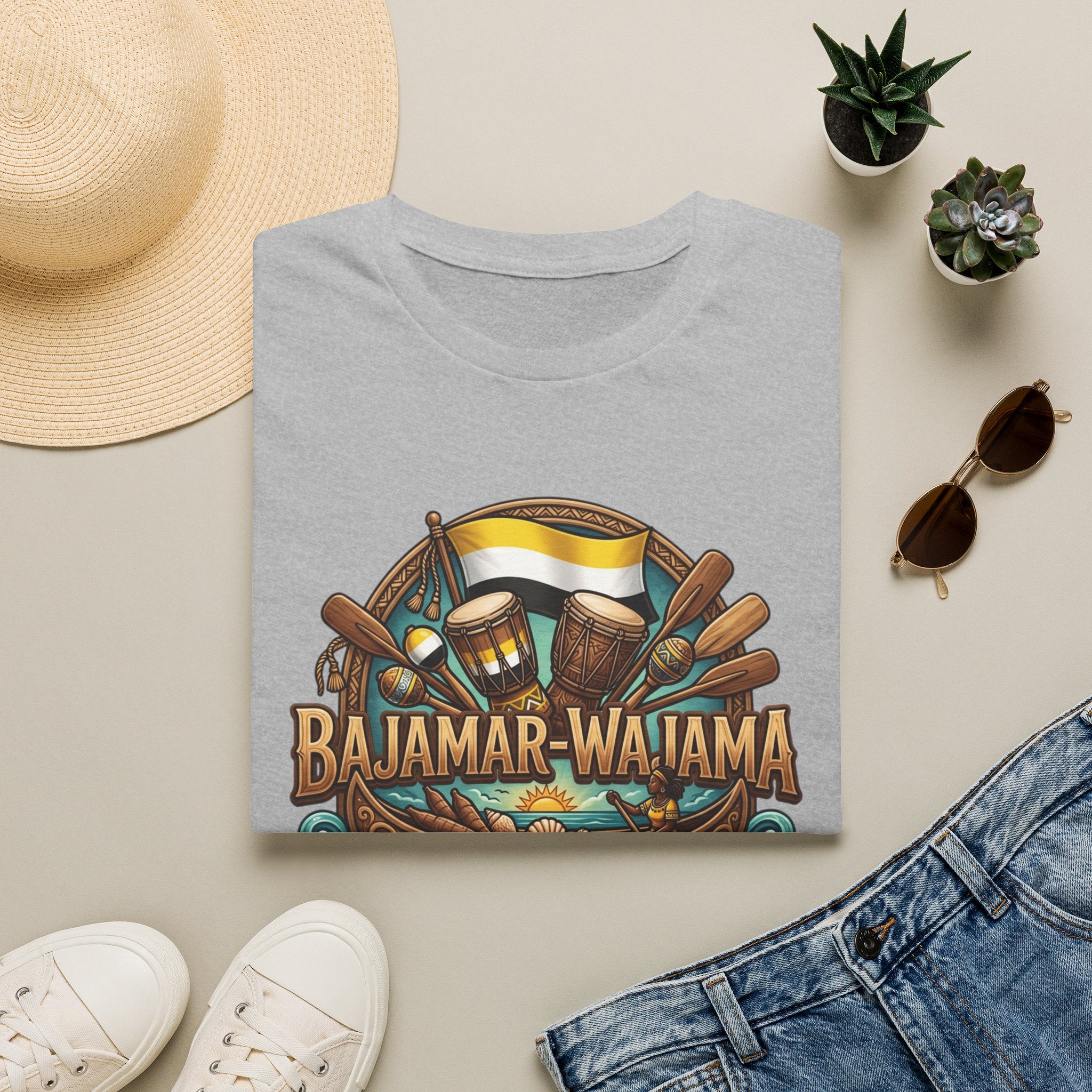 Bajamar-Wajama Cultural Festival T-Shirt – Tropical Drums & Surf Crest Tee