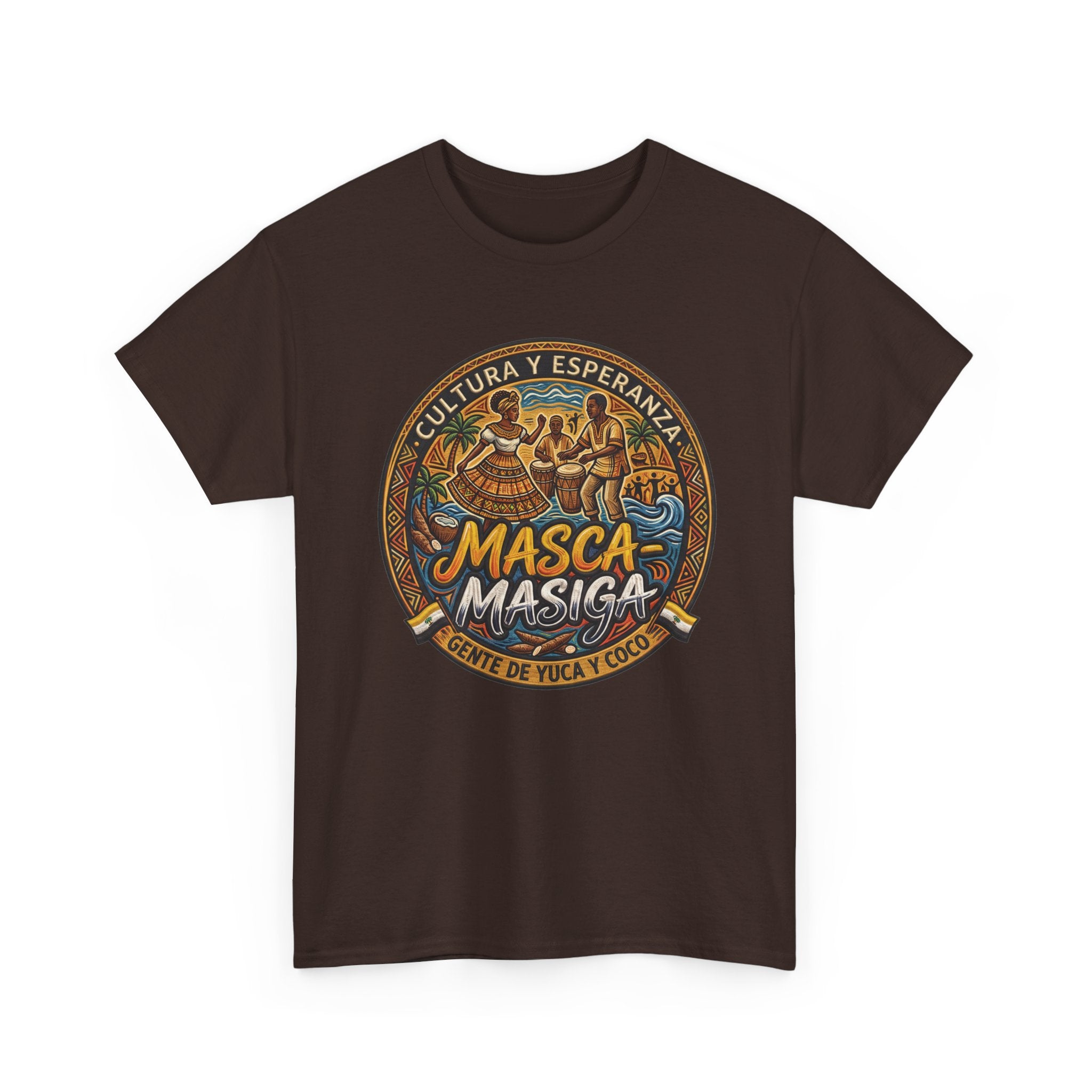 Masca-Masiga Cultural Badge T‑Shirt — ‘Cultura y Esperanza’ Vintage Logo Tee