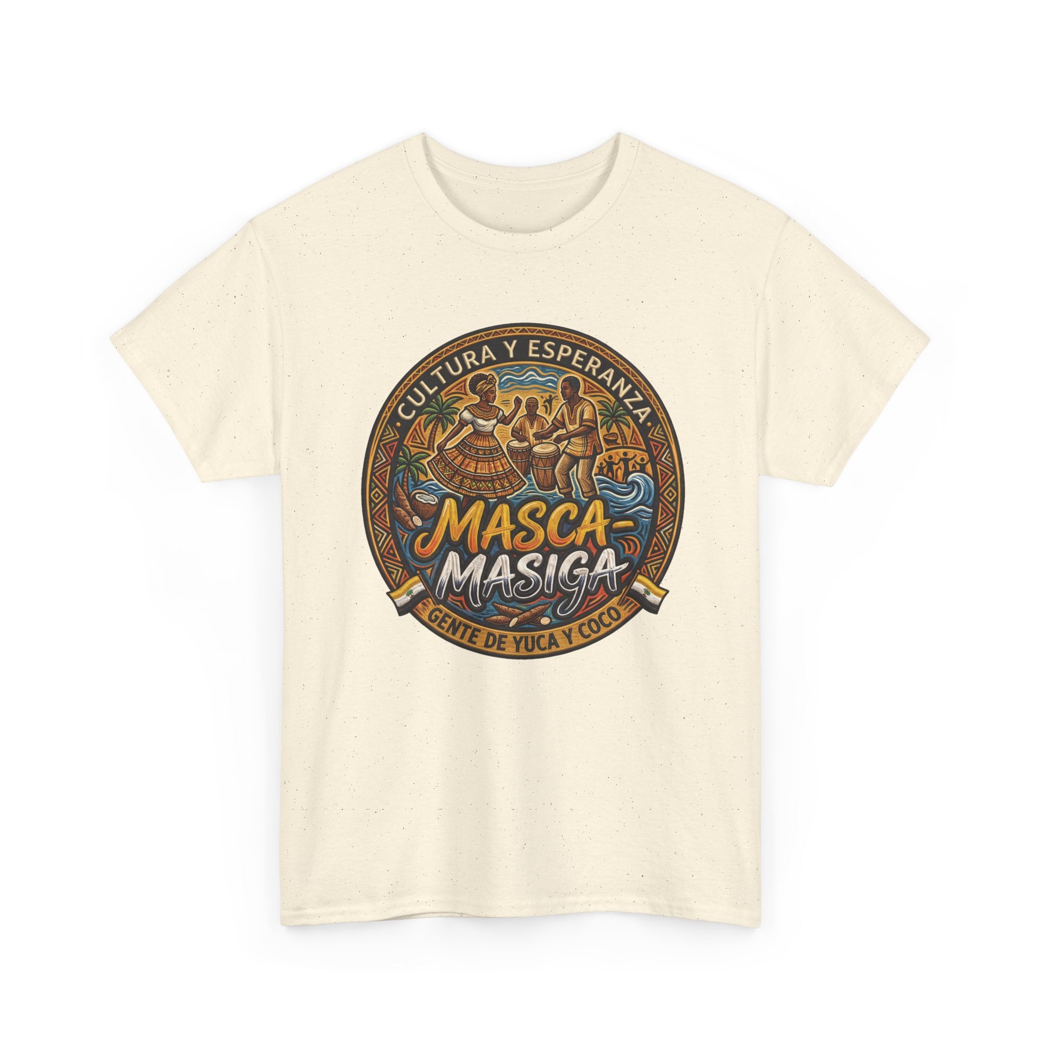Masca-Masiga Cultural Badge T‑Shirt — ‘Cultura y Esperanza’ Vintage Logo Tee