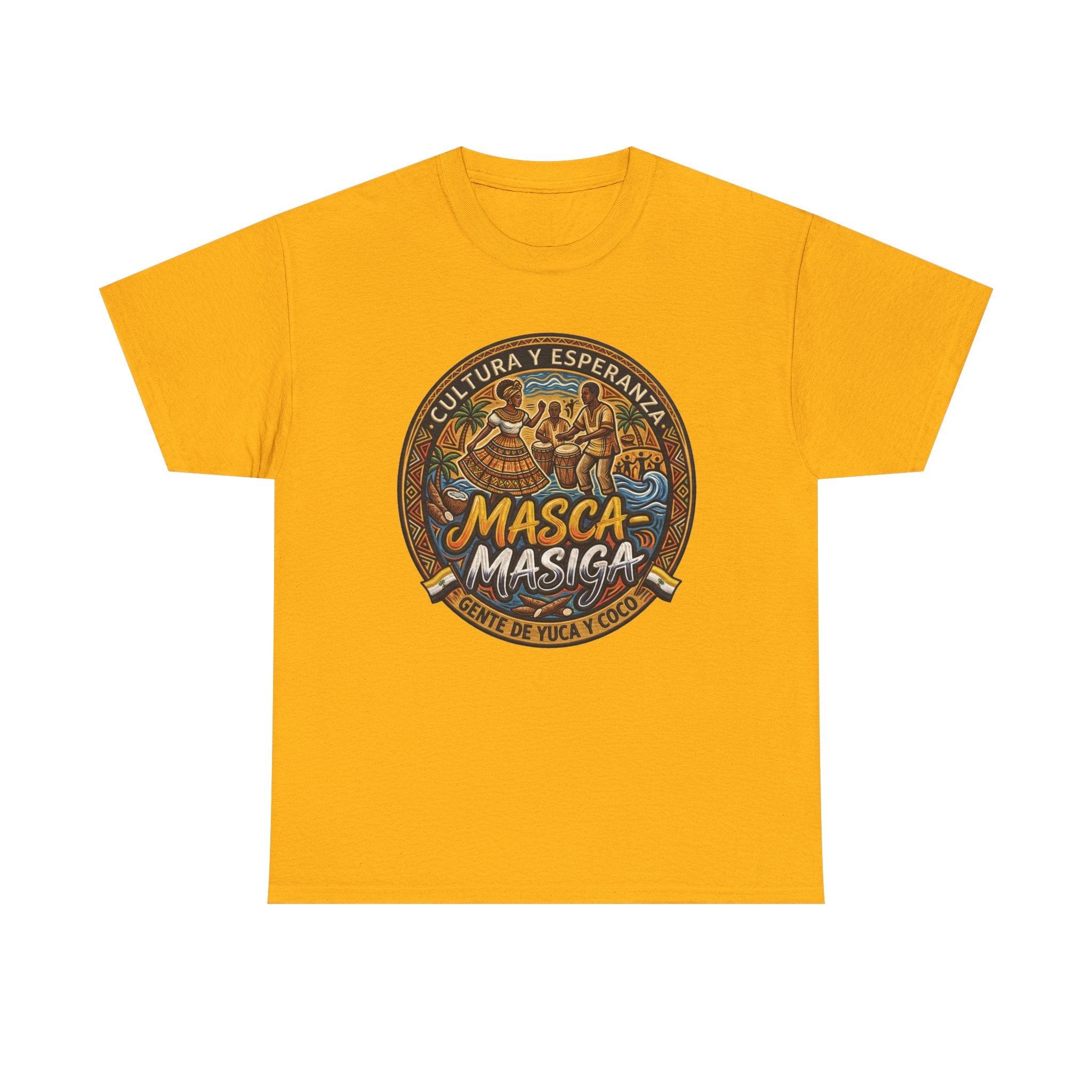 Masca-Masiga Cultural Badge T‑Shirt — ‘Cultura y Esperanza’ Vintage Logo Tee