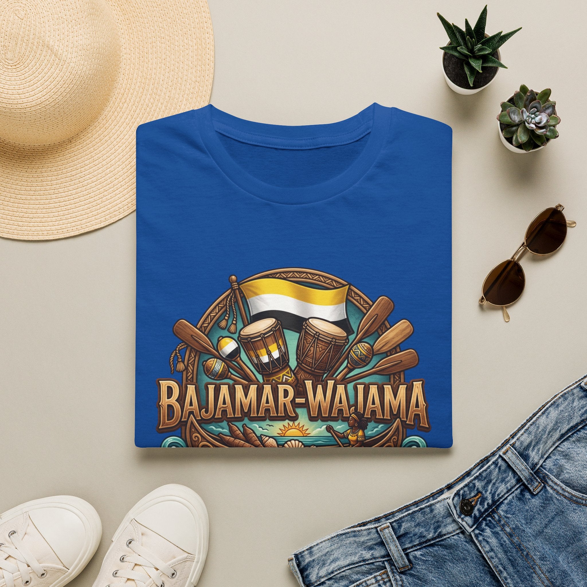 Bajamar-Wajama Cultural Festival T-Shirt – Tropical Drums & Surf Crest Tee