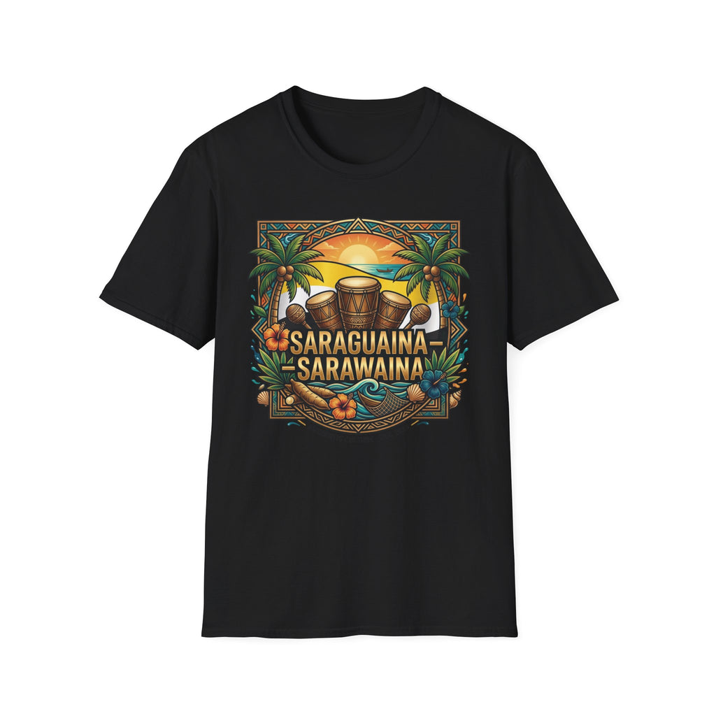 T-Shirt — Saraguaina Tropical Drum Sunset Tee