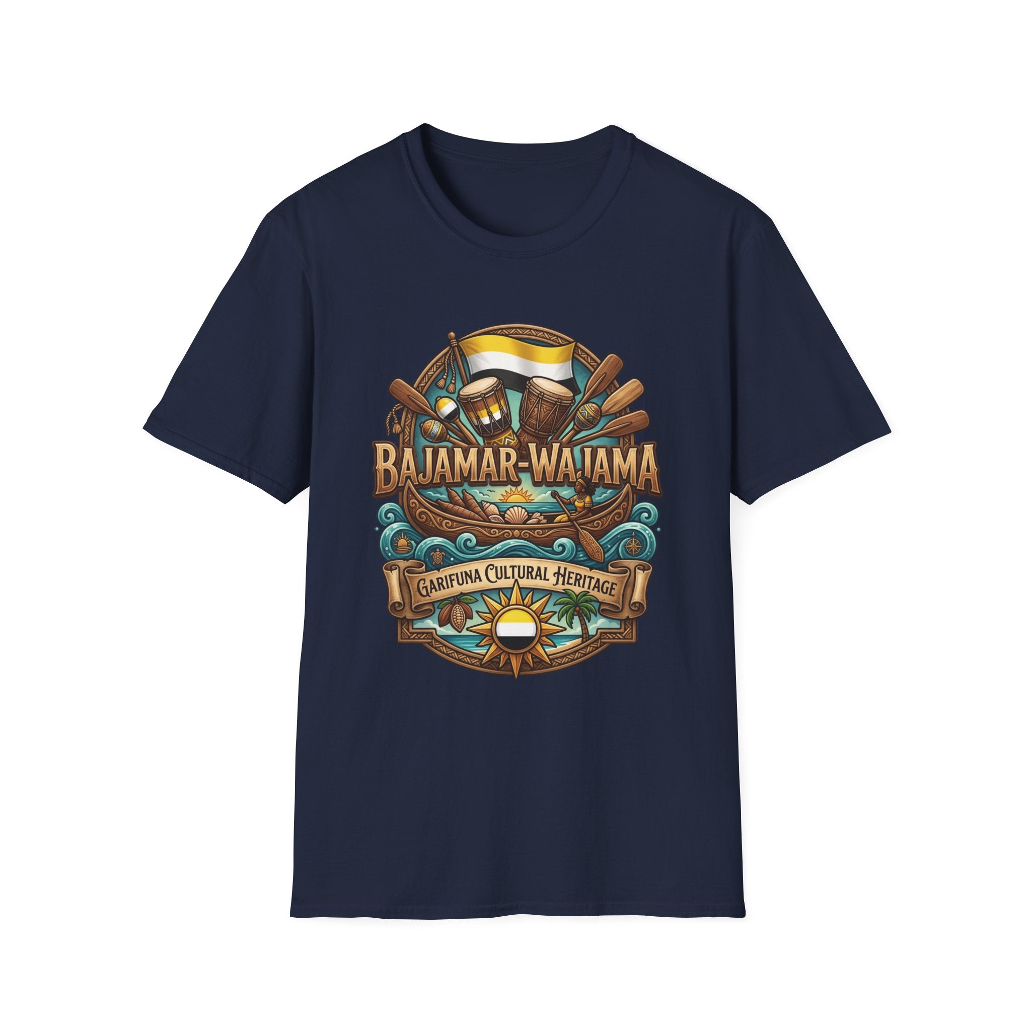Bajamar-Wajama Cultural Festival T-Shirt – Tropical Drums & Surf Crest Tee