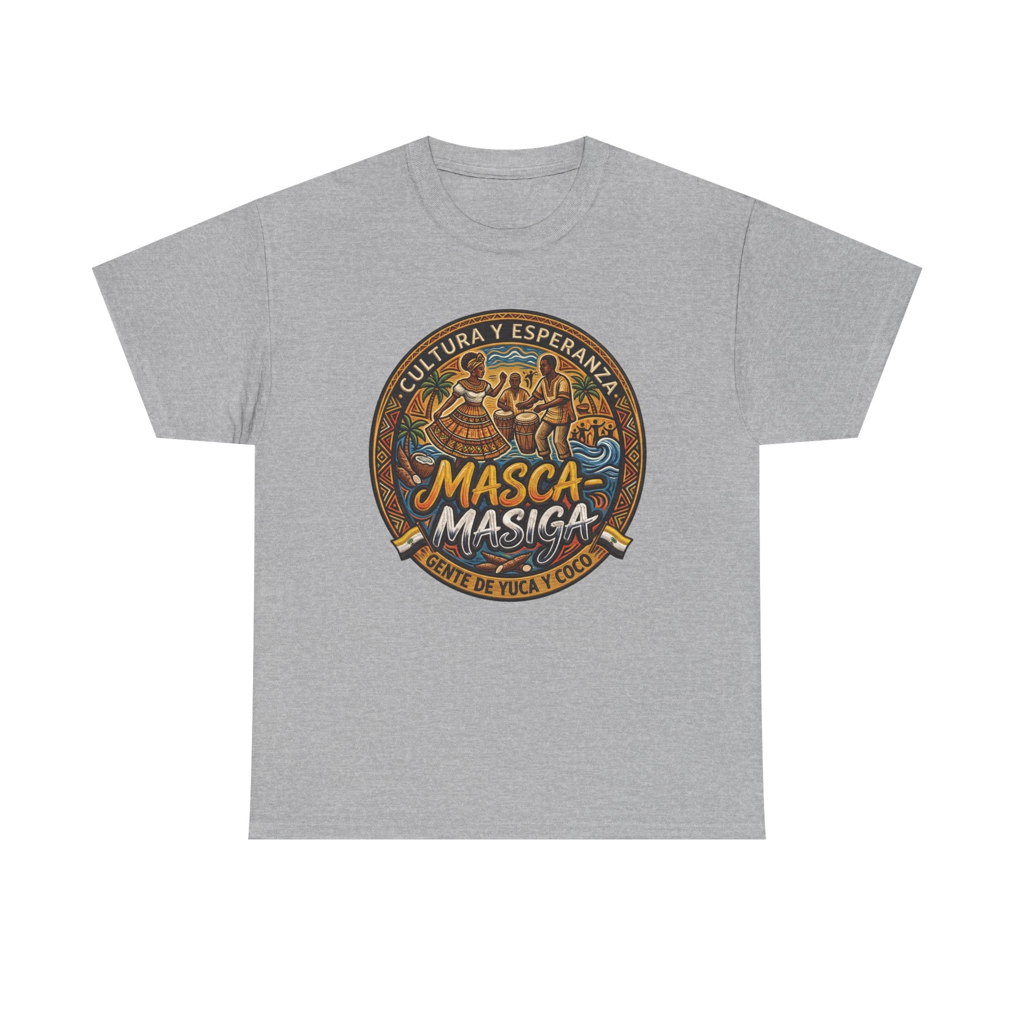 Masca-Masiga Cultural Badge T‑Shirt — ‘Cultura y Esperanza’ Vintage Logo Tee