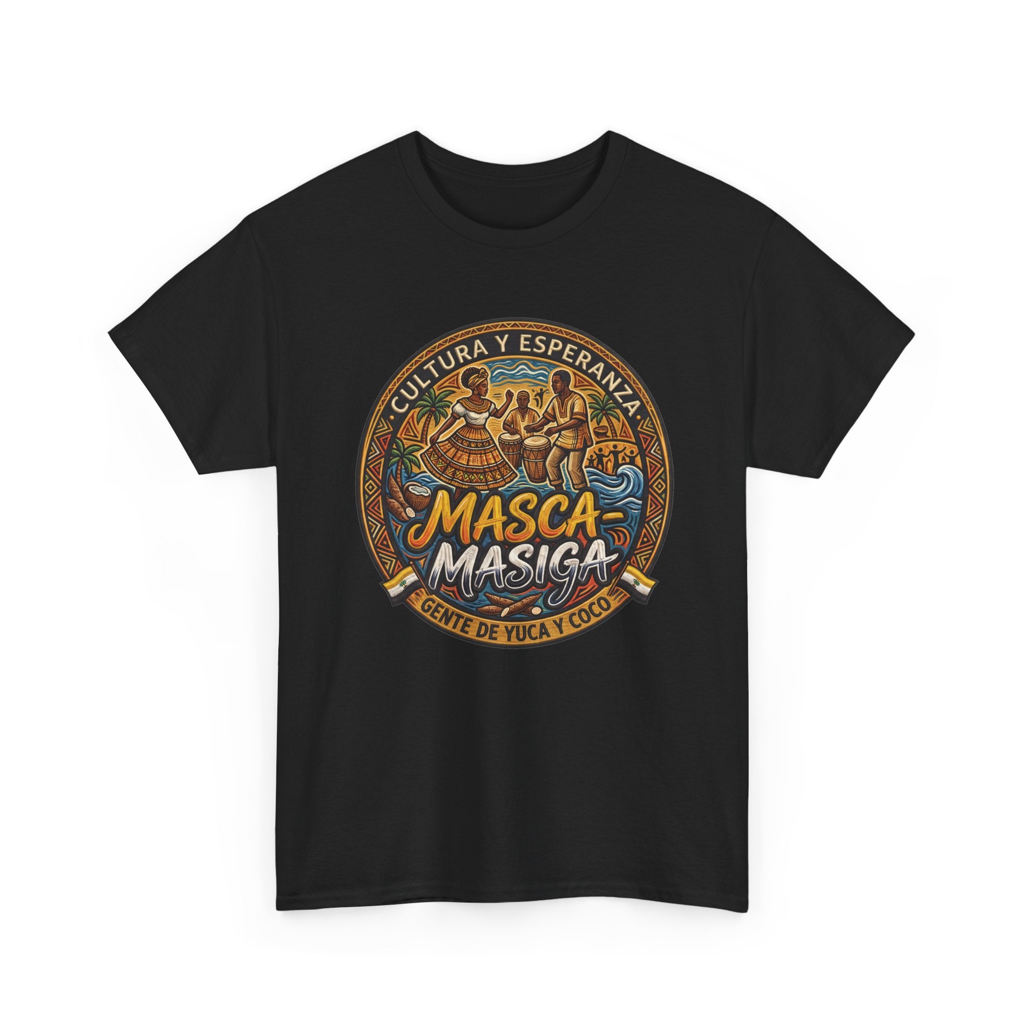 Masca-Masiga Cultural Badge T‑Shirt — ‘Cultura y Esperanza’ Vintage Logo Tee