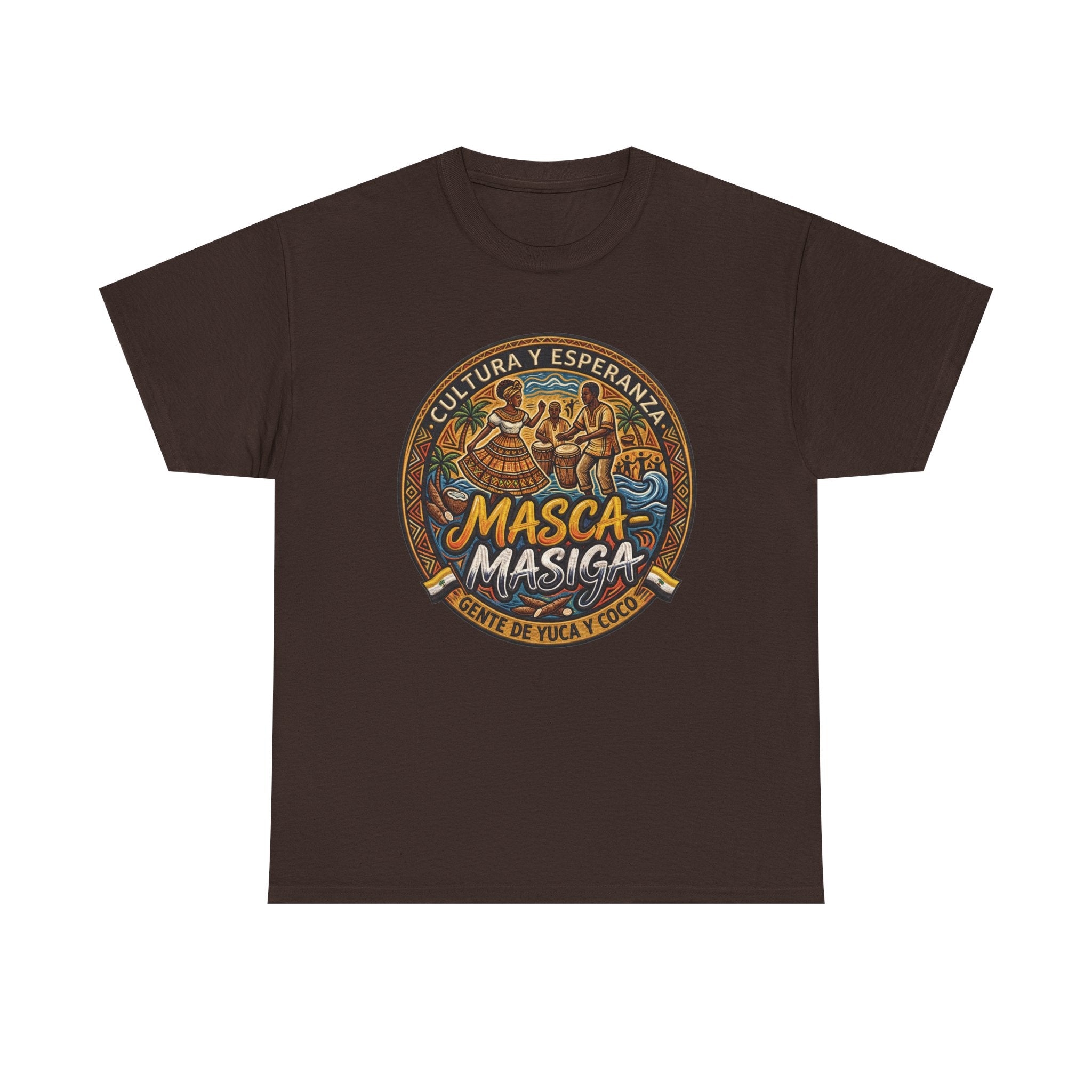 Masca-Masiga Cultural Badge T‑Shirt — ‘Cultura y Esperanza’ Vintage Logo Tee