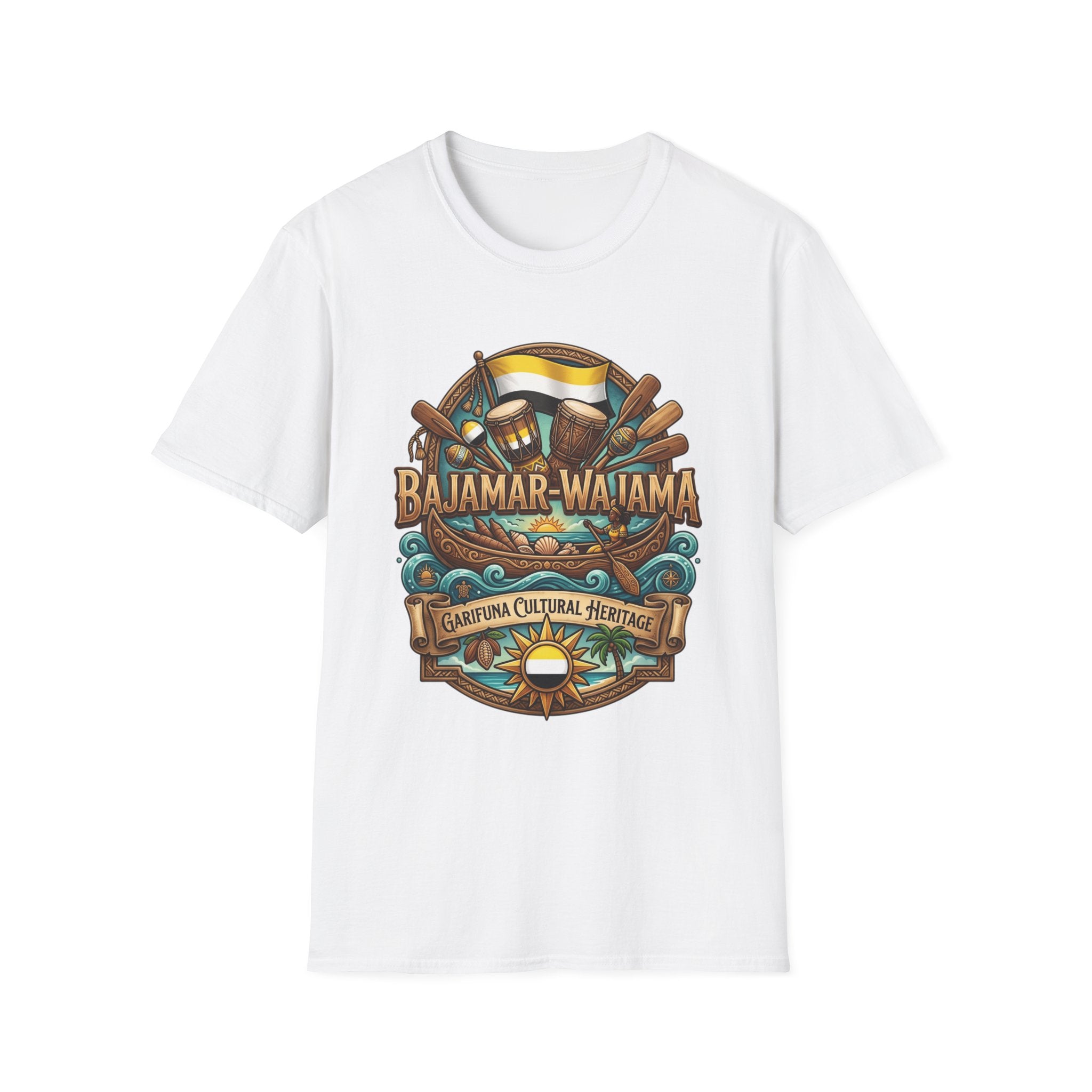 Bajamar-Wajama Cultural Festival T-Shirt – Tropical Drums & Surf Crest Tee