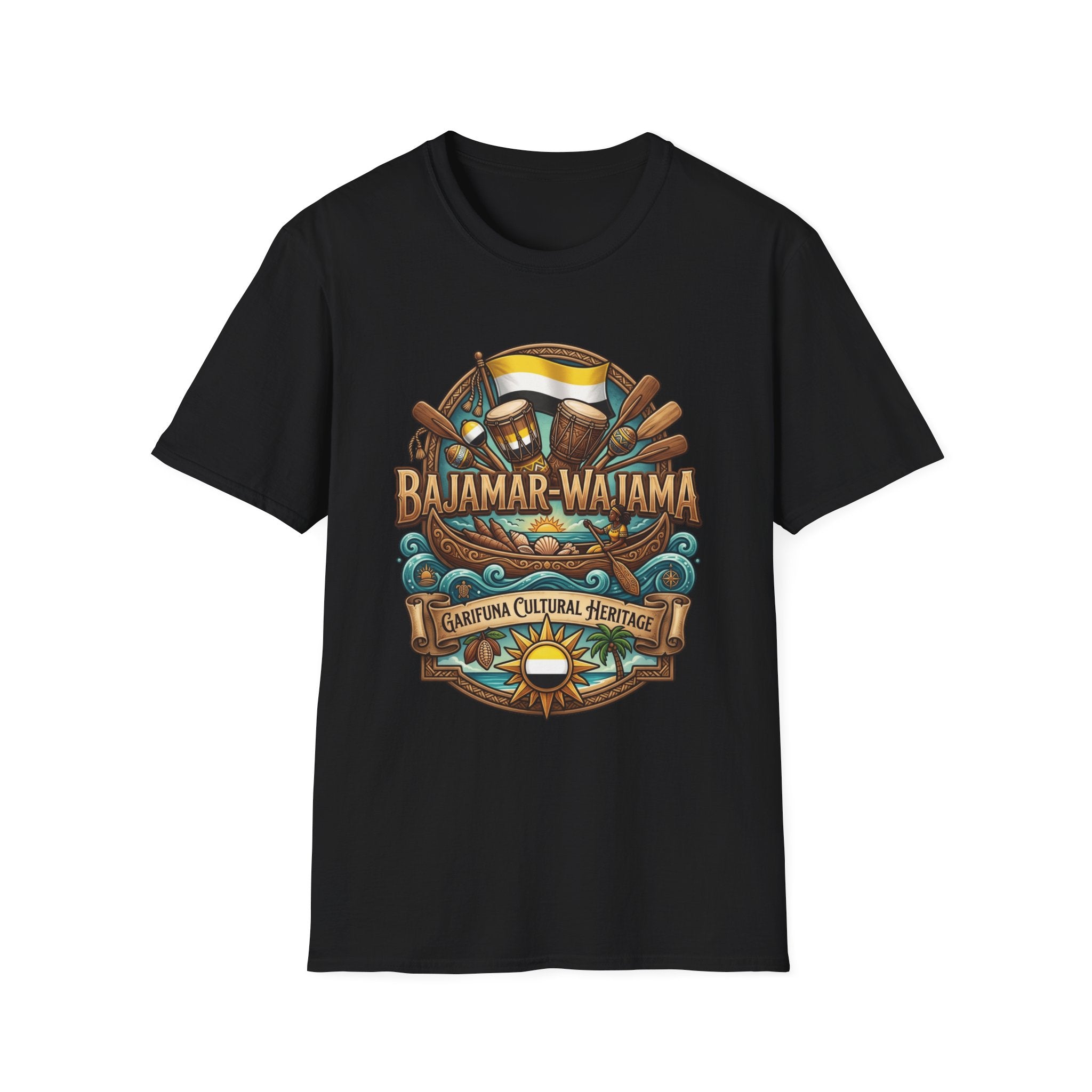 Bajamar-Wajama Cultural Festival T-Shirt – Tropical Drums & Surf Crest Tee