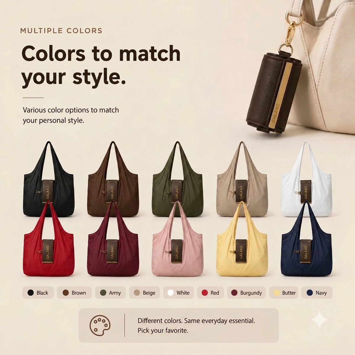 Galaxo Keychain Tote — Folds Small, Carries Big