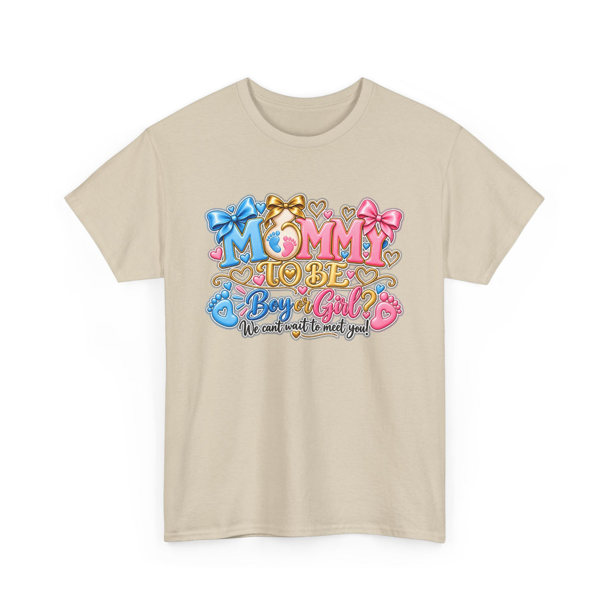 Mommy To Be Gender Reveal Tee — "Boy or Girl? We Can't Wait to Meet You" Pregnancy Shirt