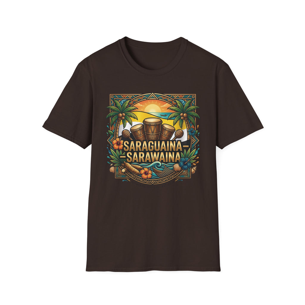 T-Shirt — Saraguaina Tropical Drum Sunset Tee