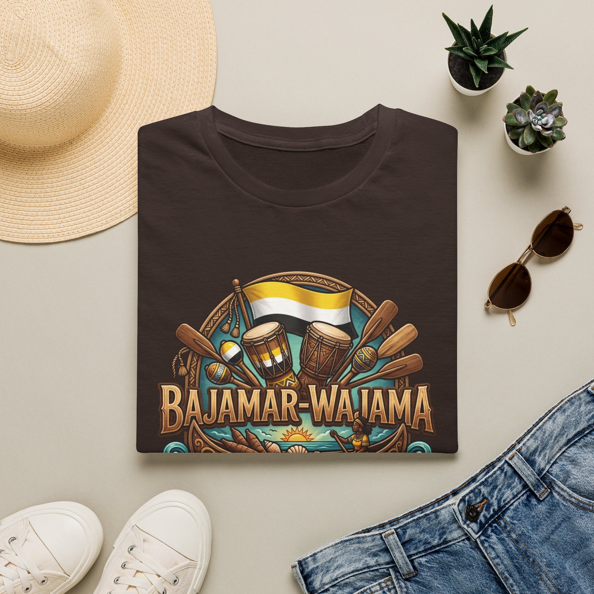 Bajamar-Wajama Cultural Festival T-Shirt – Tropical Drums & Surf Crest Tee