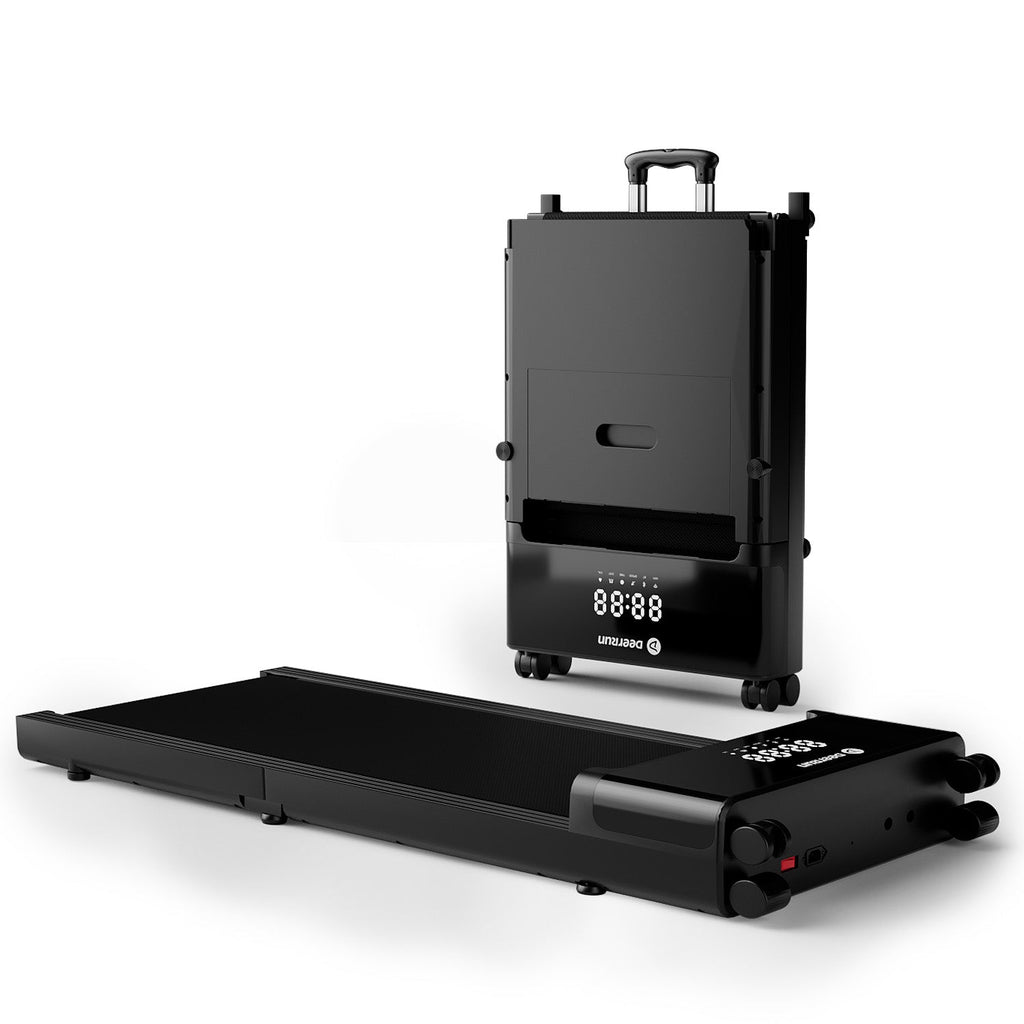 DeerRun Z20 foldable walking pad treadmill in black with LED display