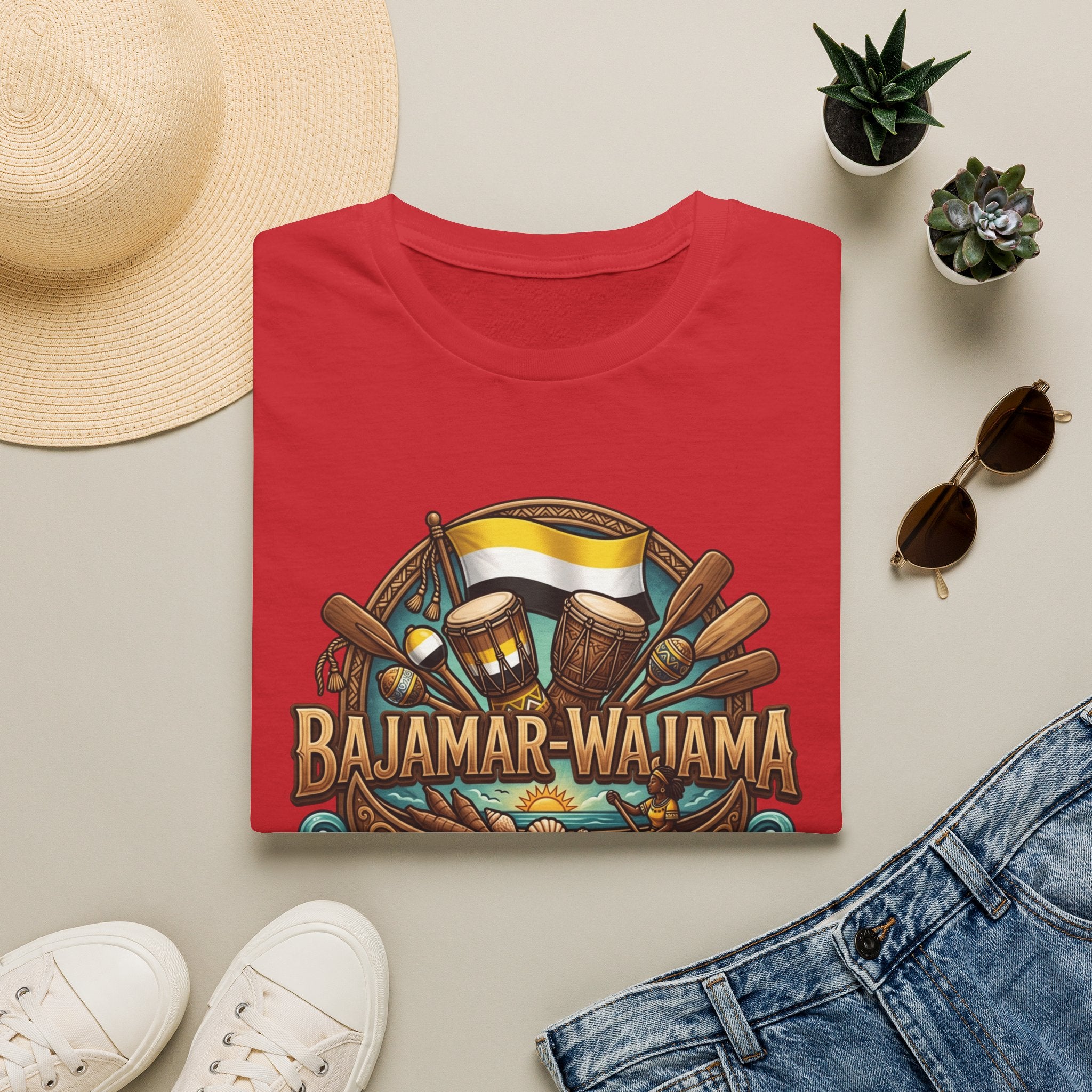 Bajamar-Wajama Cultural Festival T-Shirt – Tropical Drums & Surf Crest Tee