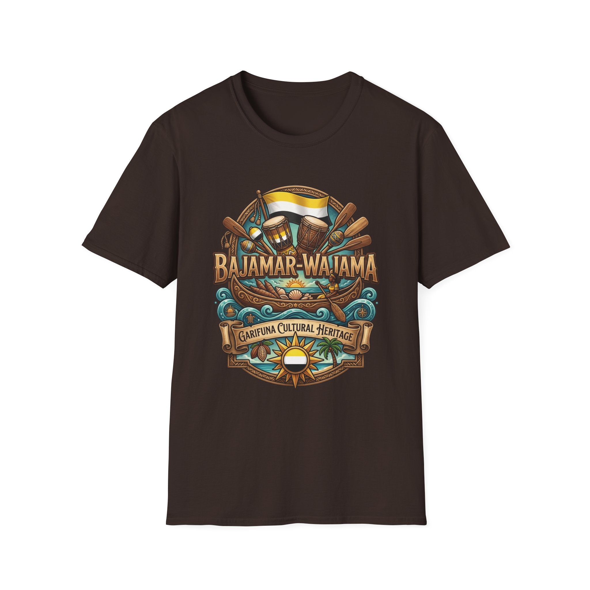 Bajamar-Wajama Cultural Festival T-Shirt – Tropical Drums & Surf Crest Tee