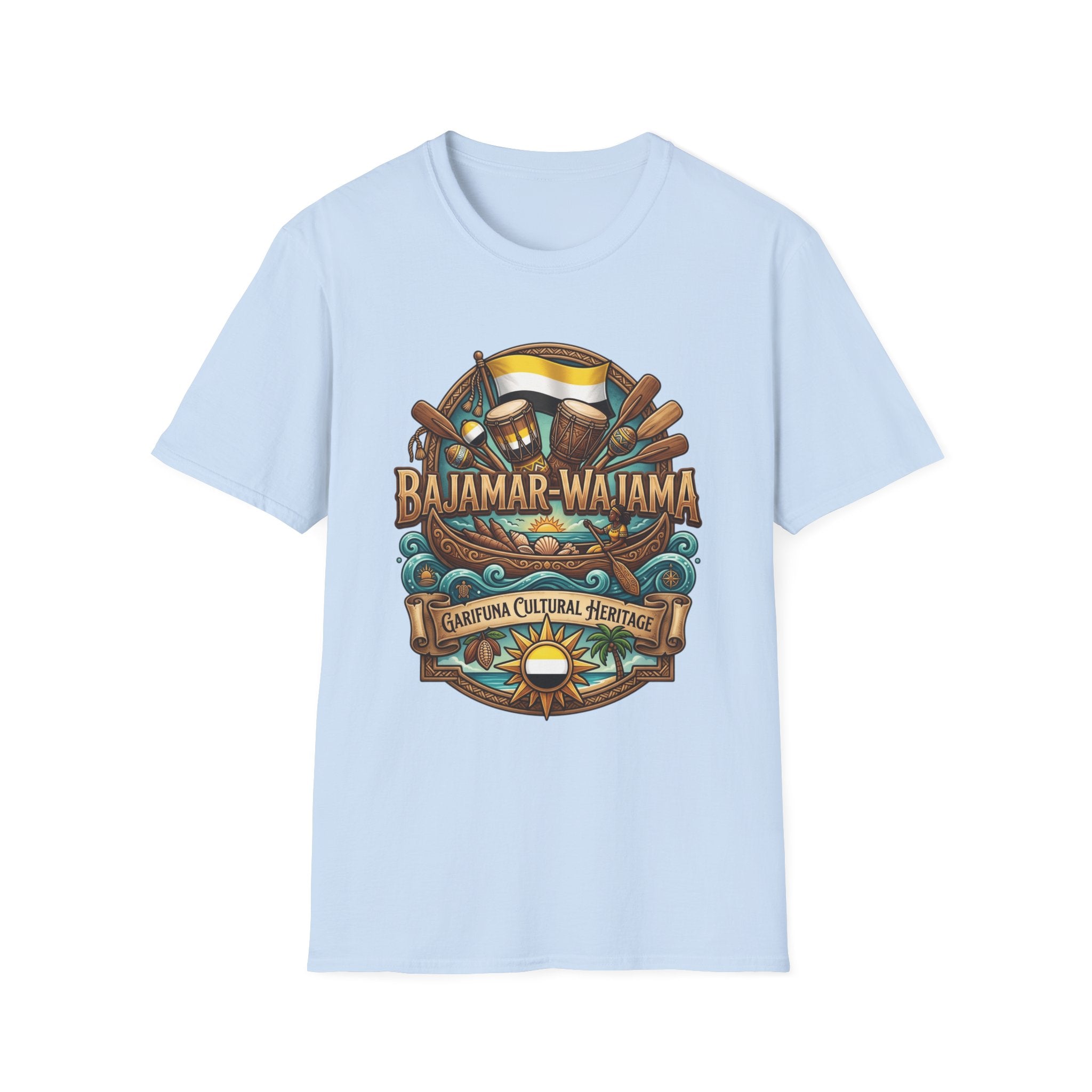 Bajamar-Wajama Cultural Festival T-Shirt – Tropical Drums & Surf Crest Tee