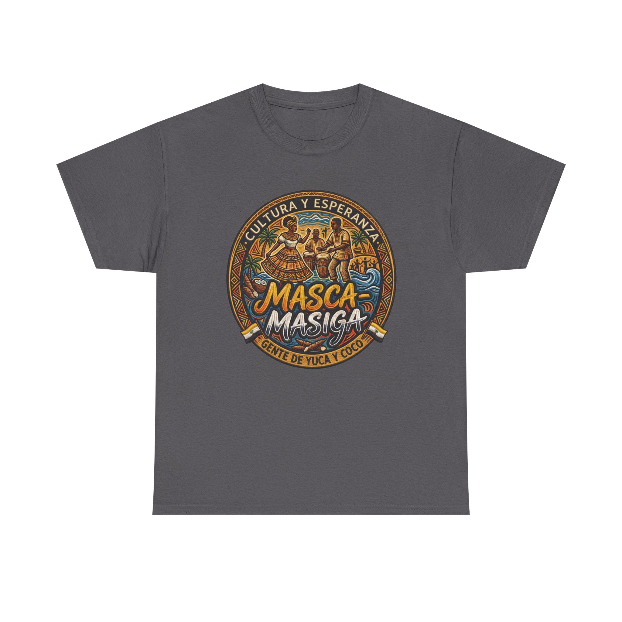 Masca-Masiga Cultural Badge T‑Shirt — ‘Cultura y Esperanza’ Vintage Logo Tee