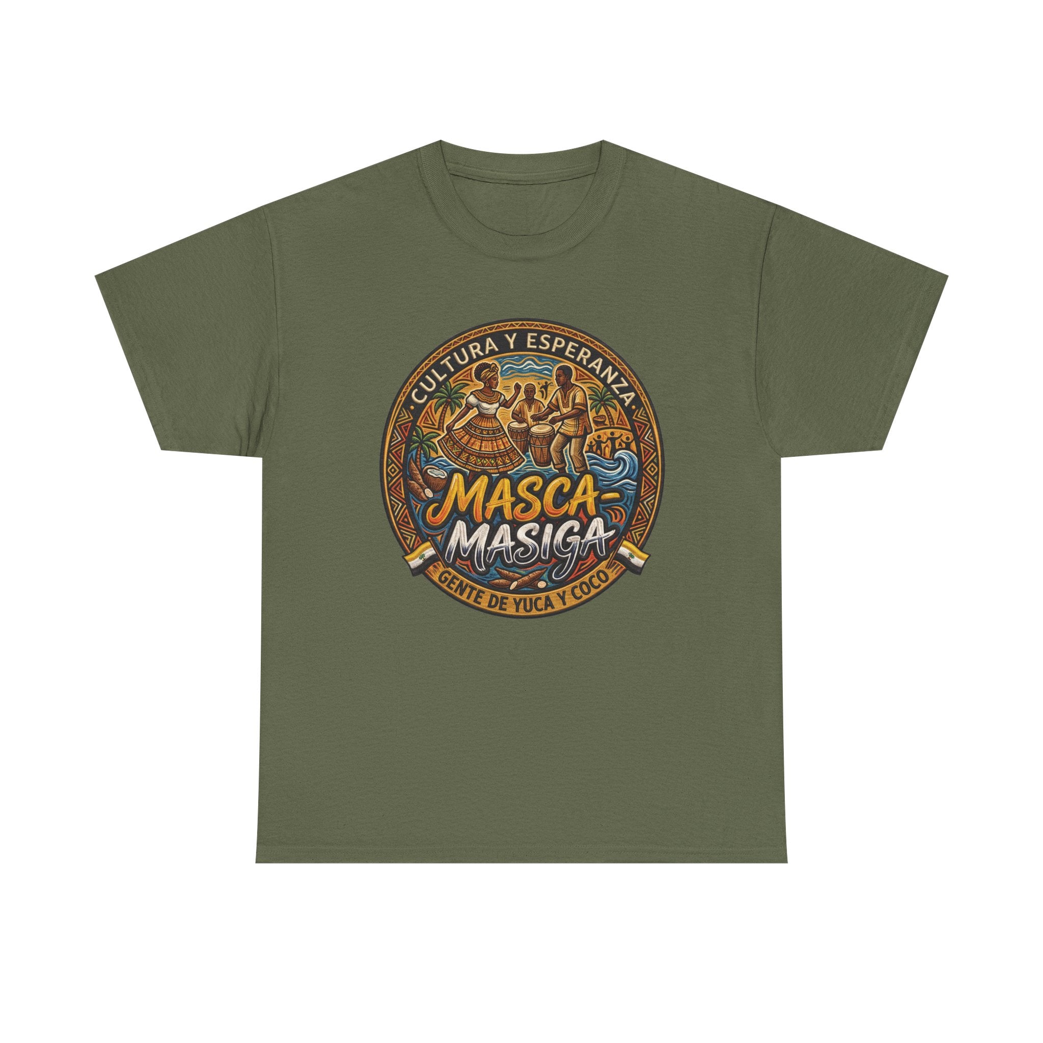 Masca-Masiga Cultural Badge T‑Shirt — ‘Cultura y Esperanza’ Vintage Logo Tee