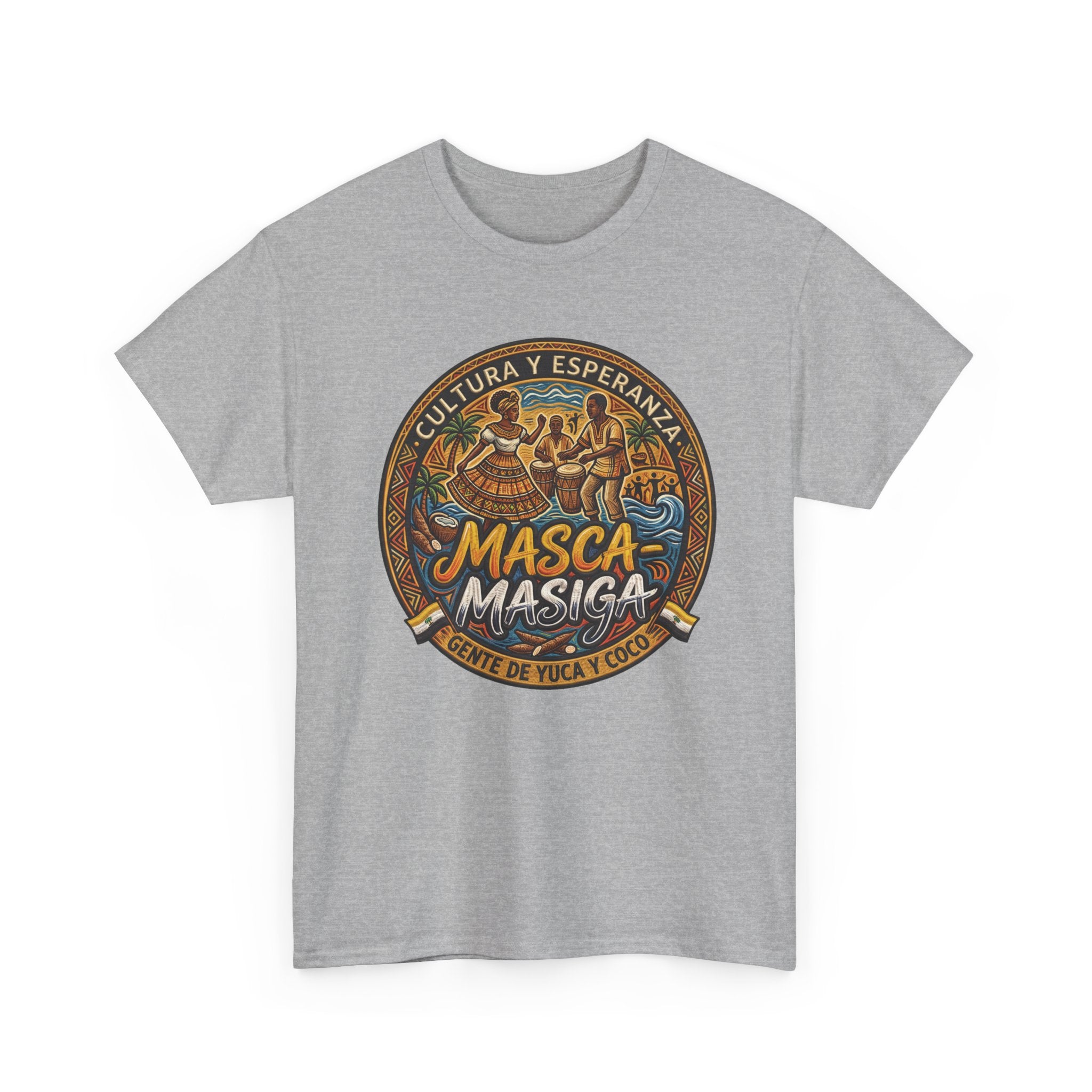 Masca-Masiga Cultural Badge T‑Shirt — ‘Cultura y Esperanza’ Vintage Logo Tee