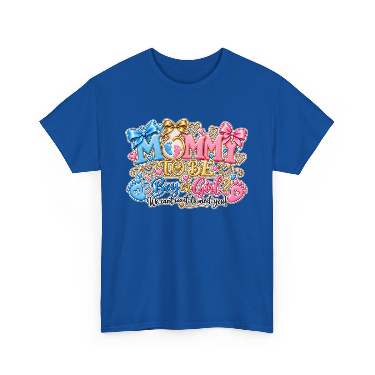 Mommy To Be Gender Reveal Tee — "Boy or Girl? We Can't Wait to Meet You" Pregnancy Shirt