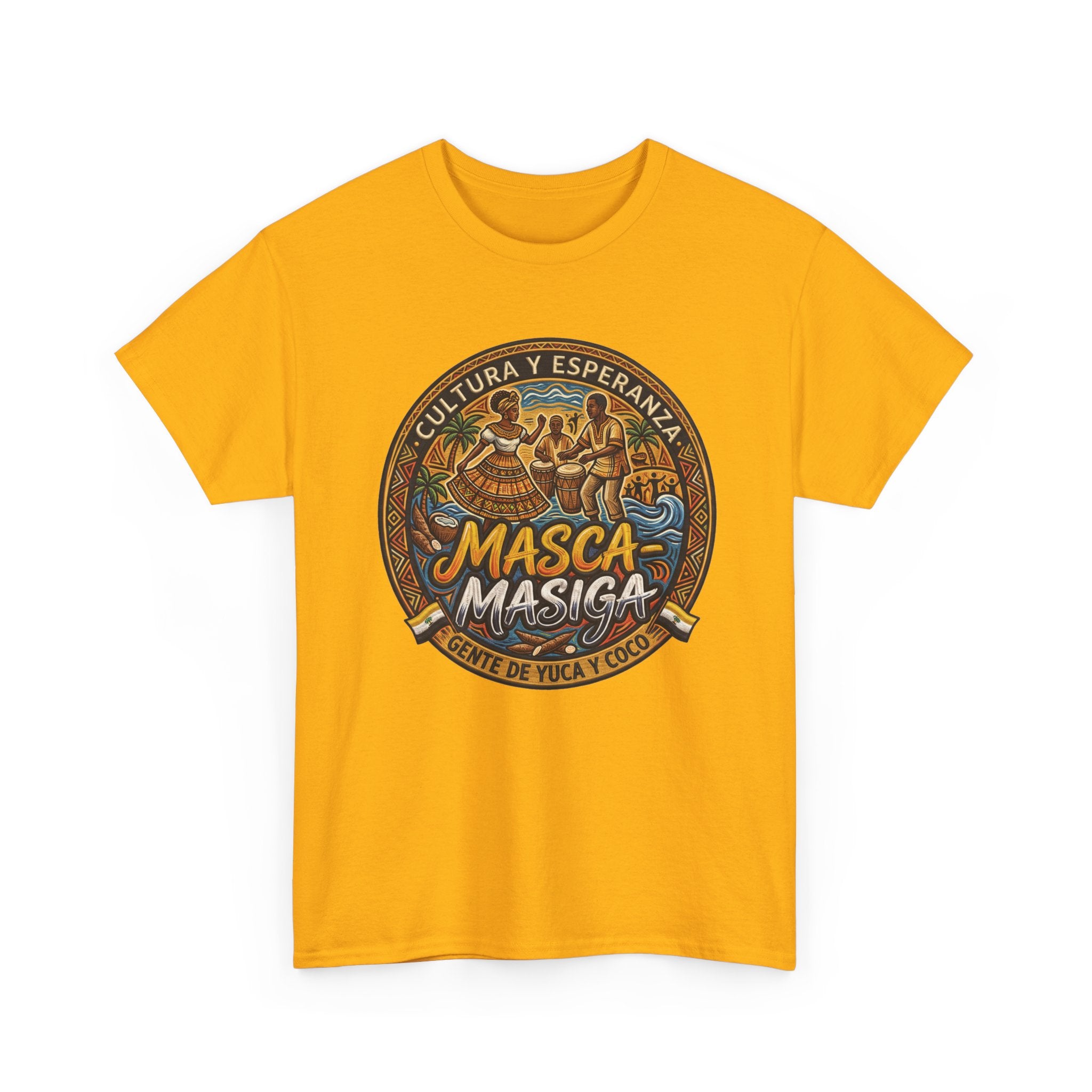 Masca-Masiga Cultural Badge T‑Shirt — ‘Cultura y Esperanza’ Vintage Logo Tee