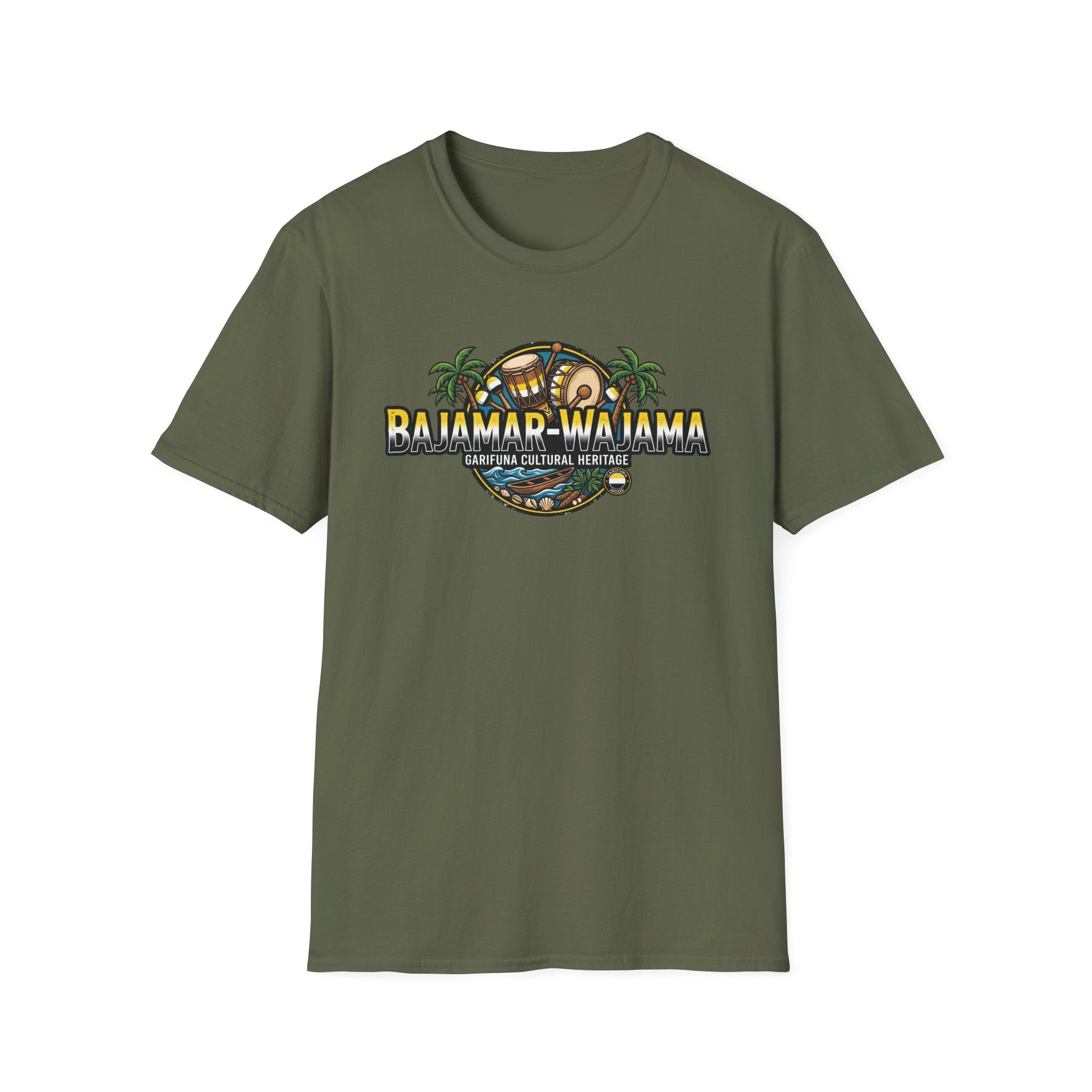 Bajamar-Wajama Cultural Heritage T-Shirt — Garifuna Drum & Island Design