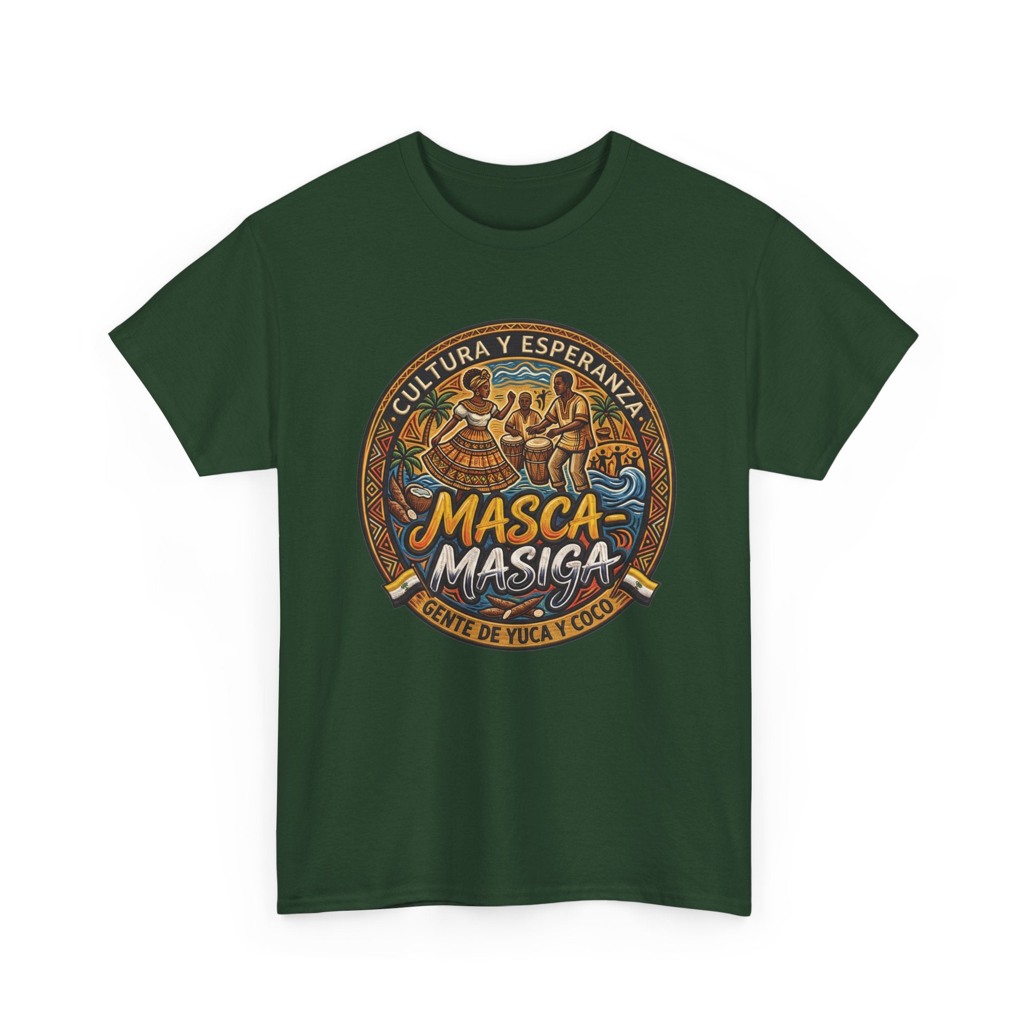 Masca-Masiga Cultural Badge T‑Shirt — ‘Cultura y Esperanza’ Vintage Logo Tee