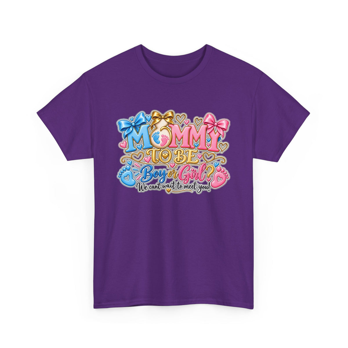 Mommy To Be Gender Reveal Tee — "Boy or Girl? We Can't Wait to Meet You" Pregnancy Shirt