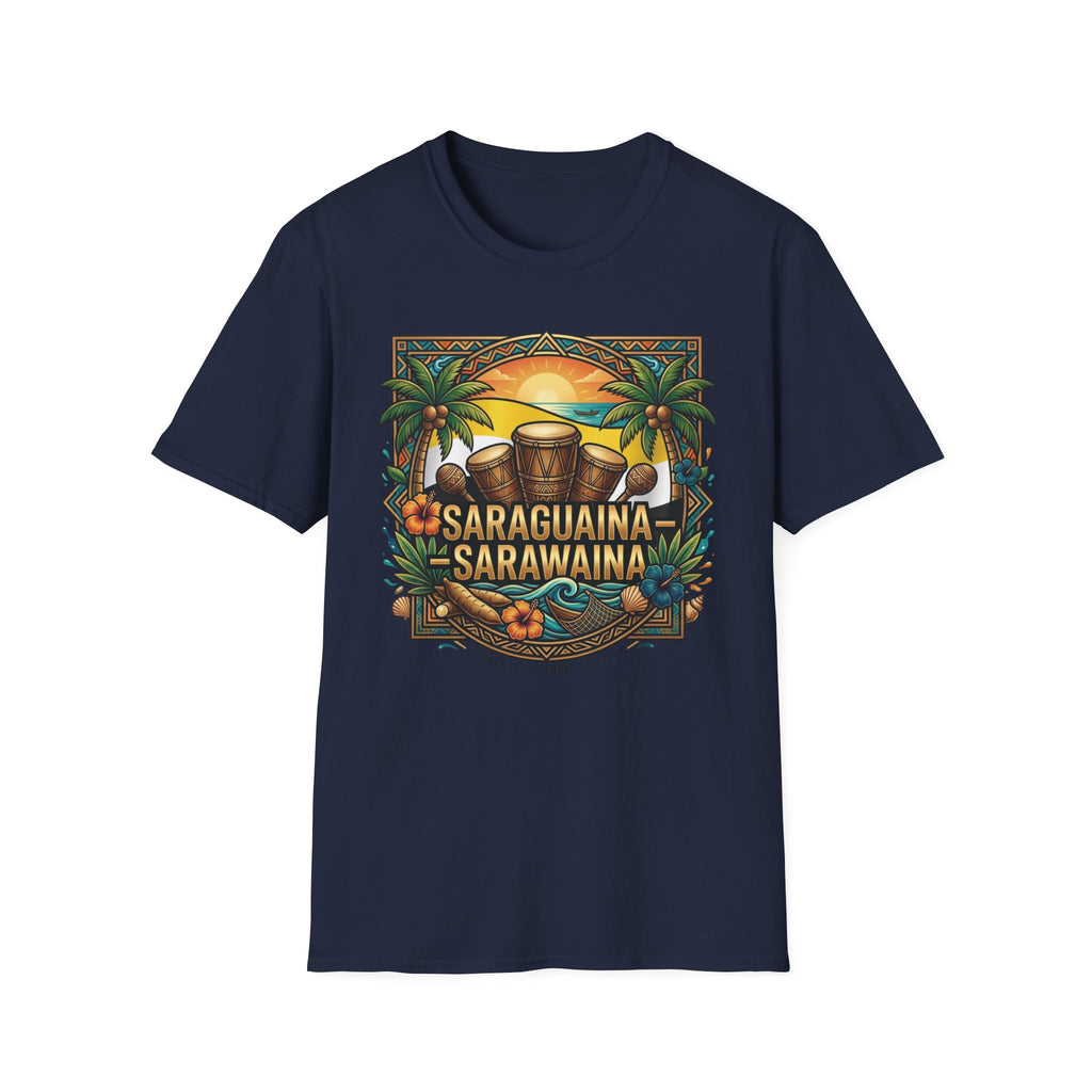 T-Shirt — Saraguaina Tropical Drum Sunset Tee