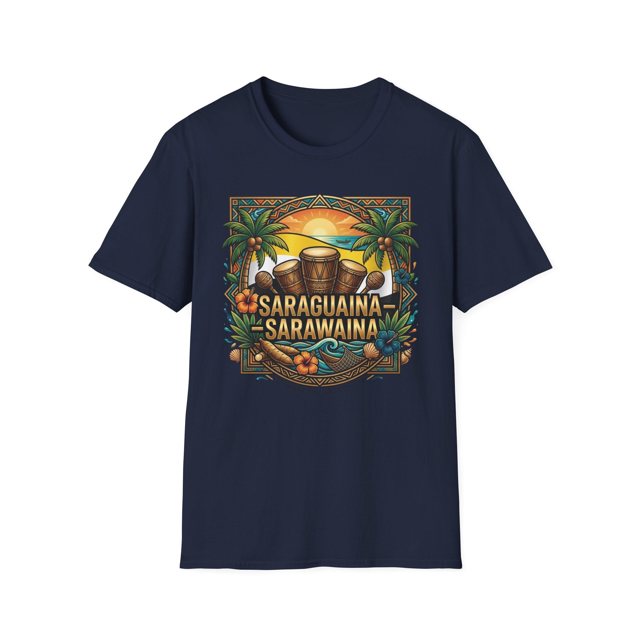 T-Shirt — Saraguaina Tropical Drum Sunset Tee