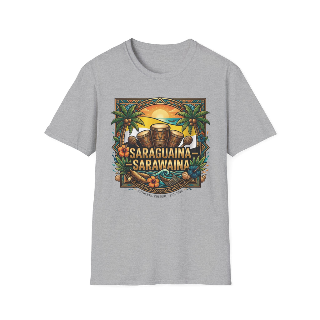 T-Shirt — Saraguaina Tropical Drum Sunset Tee