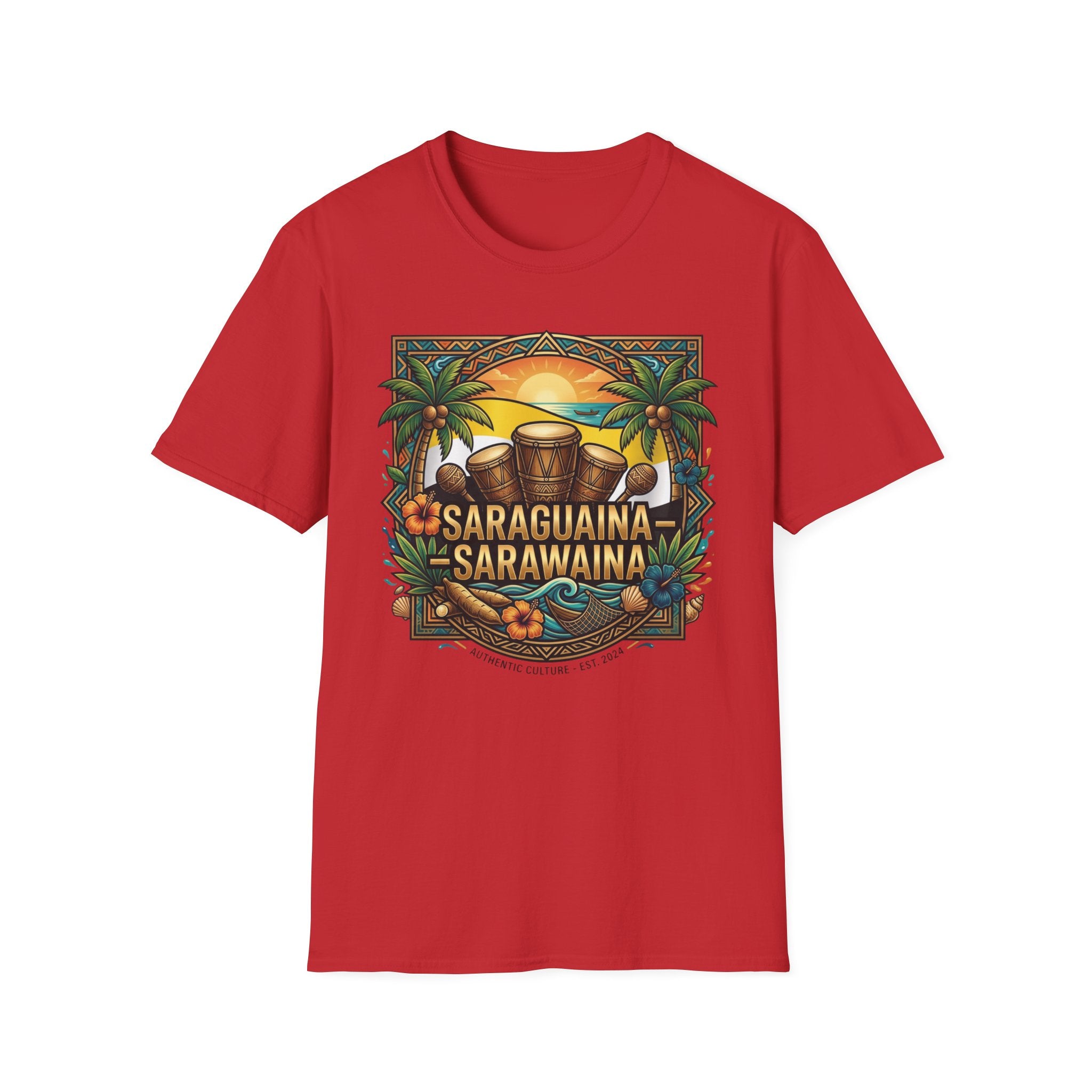 T-Shirt — Saraguaina Tropical Drum Sunset Tee