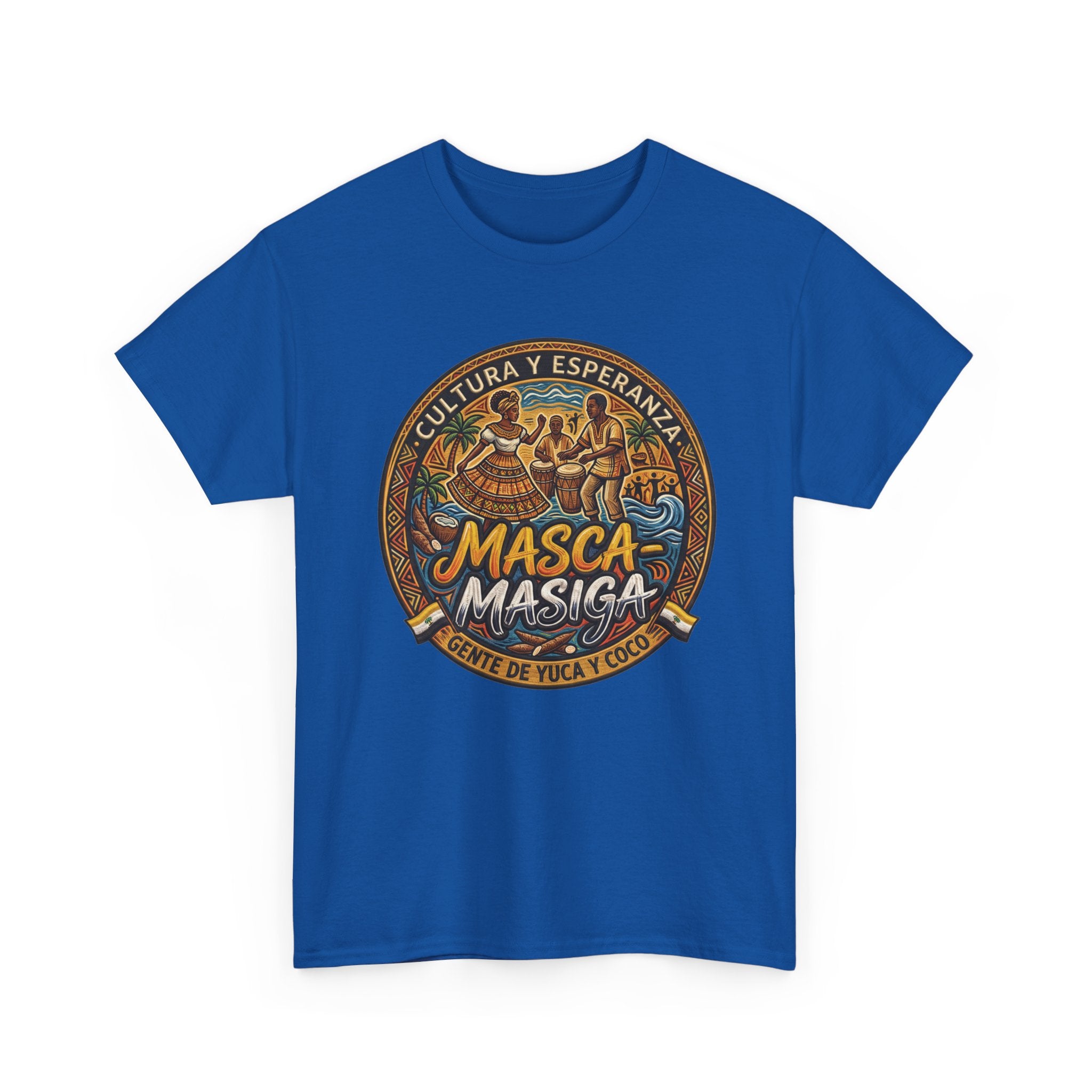 Masca-Masiga Cultural Badge T‑Shirt — ‘Cultura y Esperanza’ Vintage Logo Tee