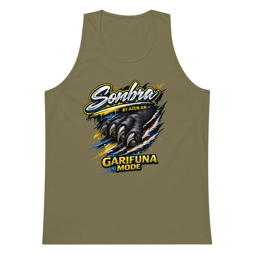 Sombra Panther Tank Top Azukah Printing - color verde militar vista frontal